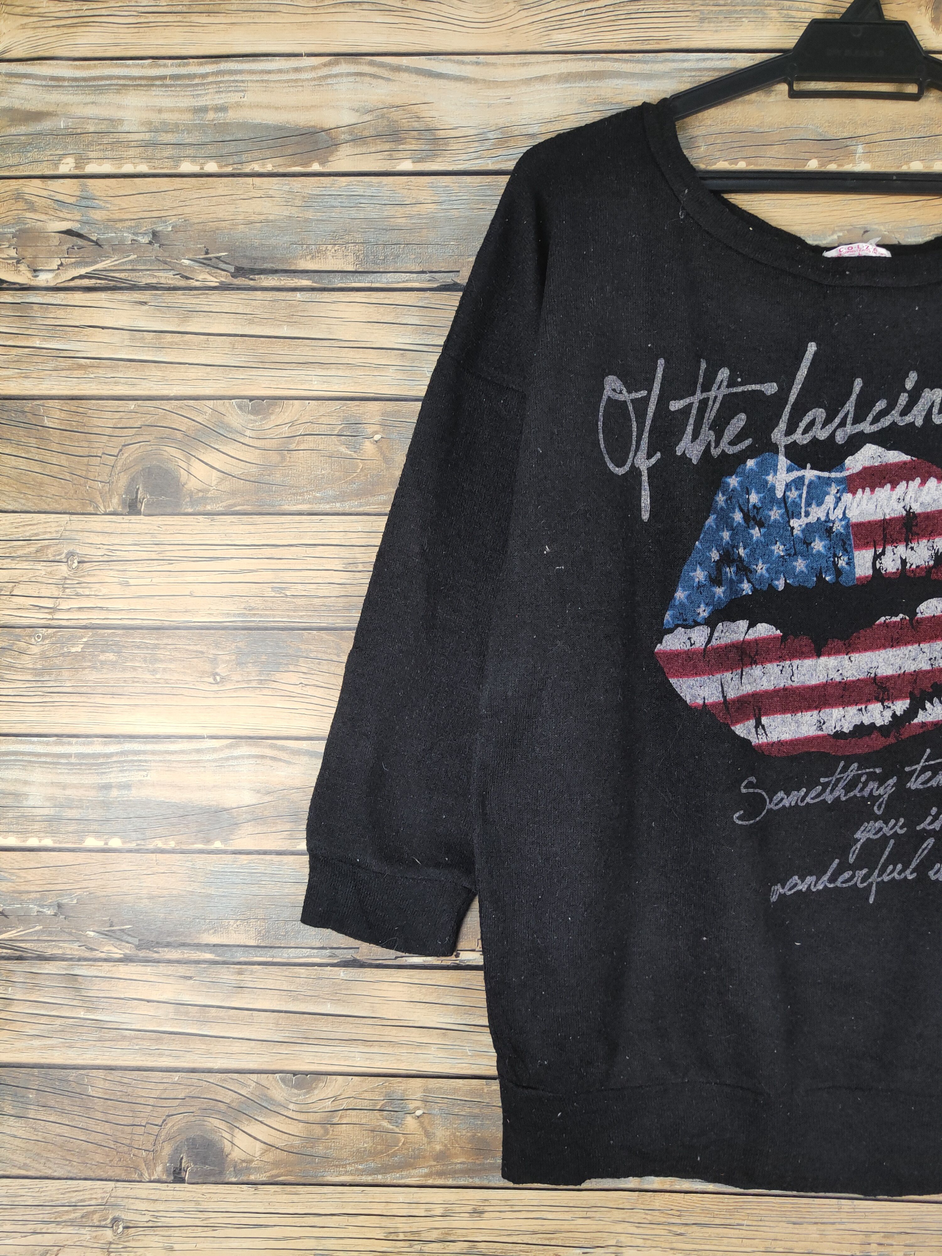 Homespun Knitwear × Japanese Brand × Vintage C.o.l.z.a Black lips Knitwear Sweatshirts #W1520 Size L / US 10 / IT 46 - 4 Thumbnail