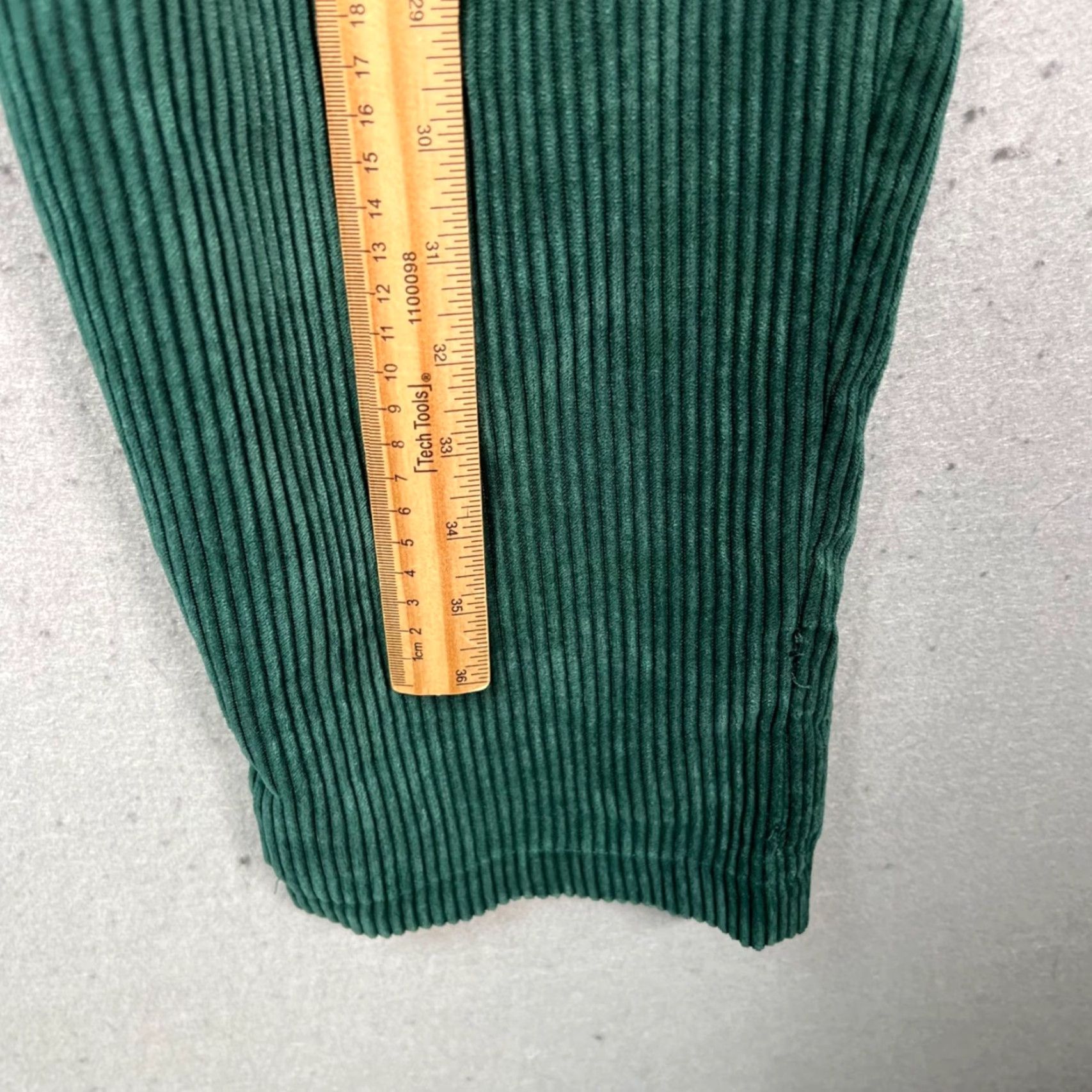 Topshop Topshop Womens 6 Green Corduroy High-Waisted Trousers Pleated Pants Shirt/Nylon Polyester Chino Style Pockets Casual Womens Size 28" / US 6 / IT 42 - 6 Thumbnail