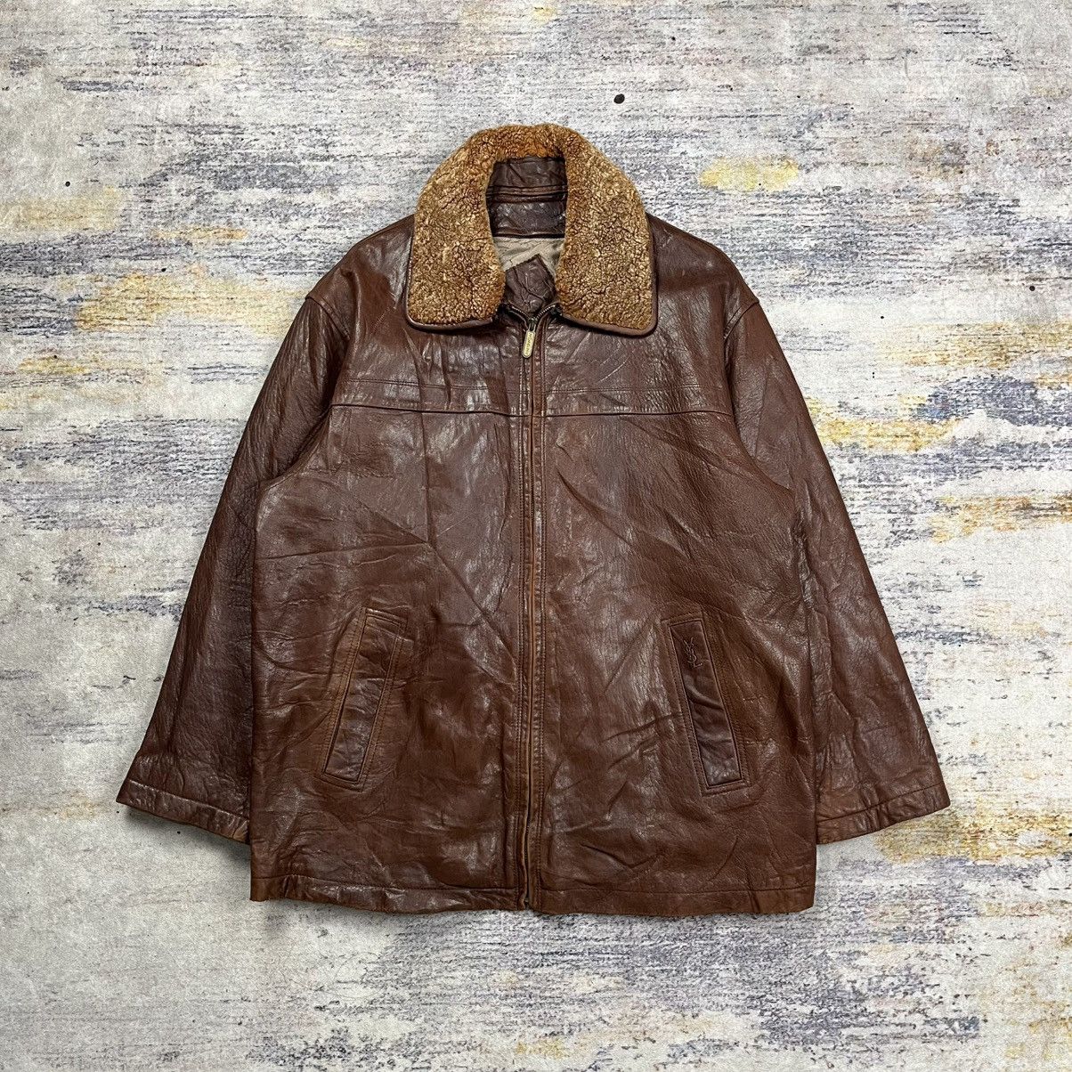 Yves Saint Laurent Vintage 90s ysl Yves saint laurent leather jacket Size US XL / EU 56 / 4 - 1 Thumbnail