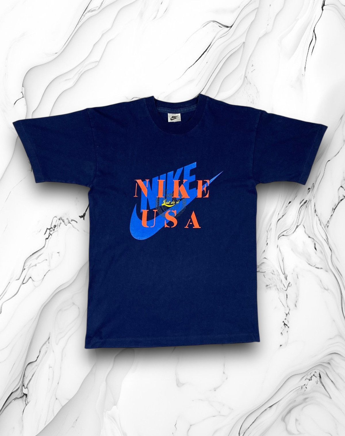 Nike × Vintage Vintage 90s Nike USA Just Do It Big Logo Rare T Shirt Tee Size US L / EU 52-54 / 3 - 1 Thumbnail