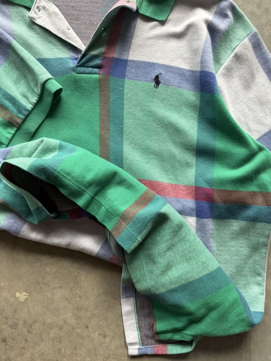 Polo Ralph Lauren Vintage Polo Ralph Lauren Plaid Polo Size US XL / EU 56 / 4 - 4 Thumbnail