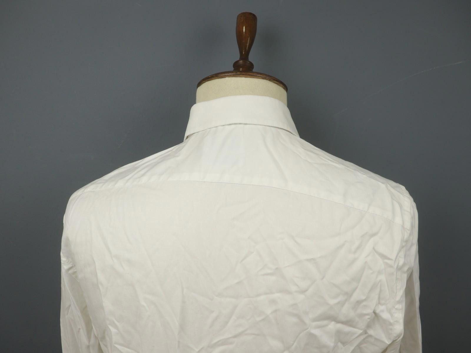 Designer Boggi Milano White Cotton Collared Formal Shirt Size 42 Size US M / EU 48-50 / 2 - 9 Thumbnail