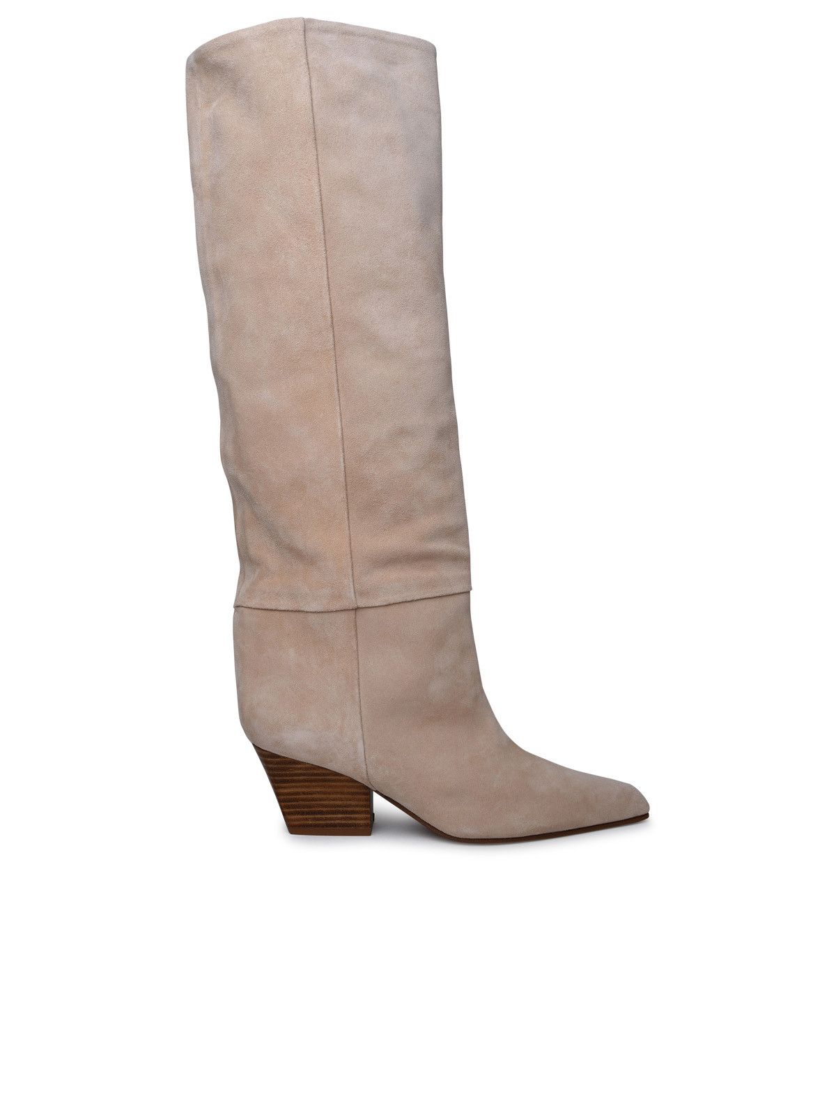 image of Paris Texas Beige Suede Blend Boots, Women's (Size 7)