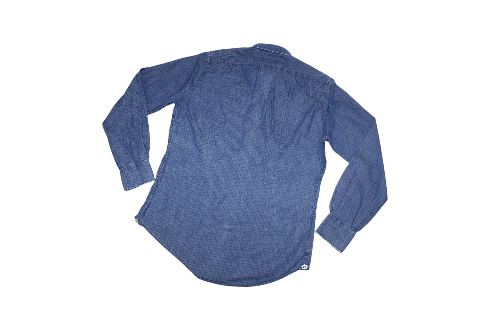 Lardini Lardini Abstract Print Indigo Wash Denim Shirt Size US L / EU 52-54 / 3 - 9 Thumbnail