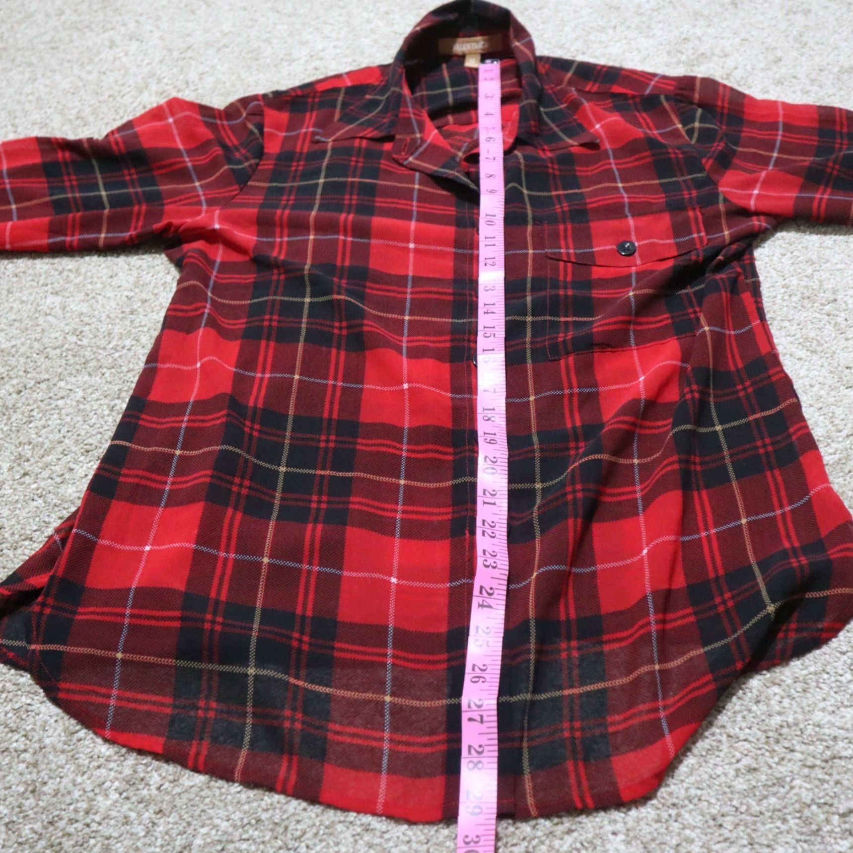 Ellen Tracy Ellen Tracy Red Plaid Sheer Button Down Women's Size M Medium Size M / US 6-8 / IT 42-44 - 7 Thumbnail