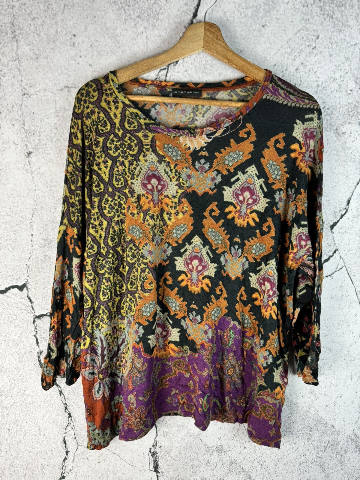 Etro Etro vintage multicolour like jpg sleeve top Size L / US 10 / IT 46 - 1 Thumbnail