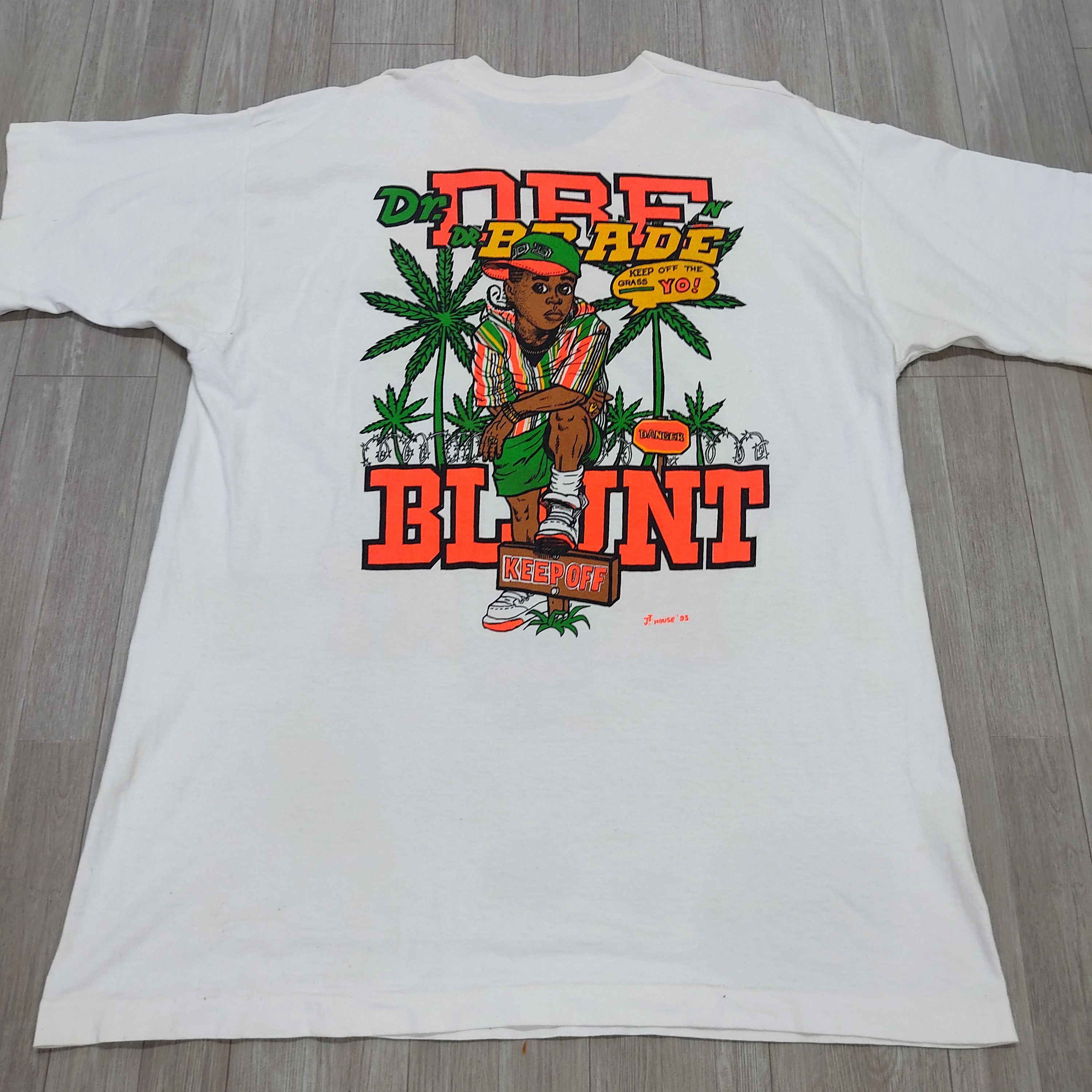 Rap Tees Vintage DR. DRE BLUNT BRADE ©J.J House 93 T-shirt Size US XL / EU 56 / 4 - 10 Thumbnail