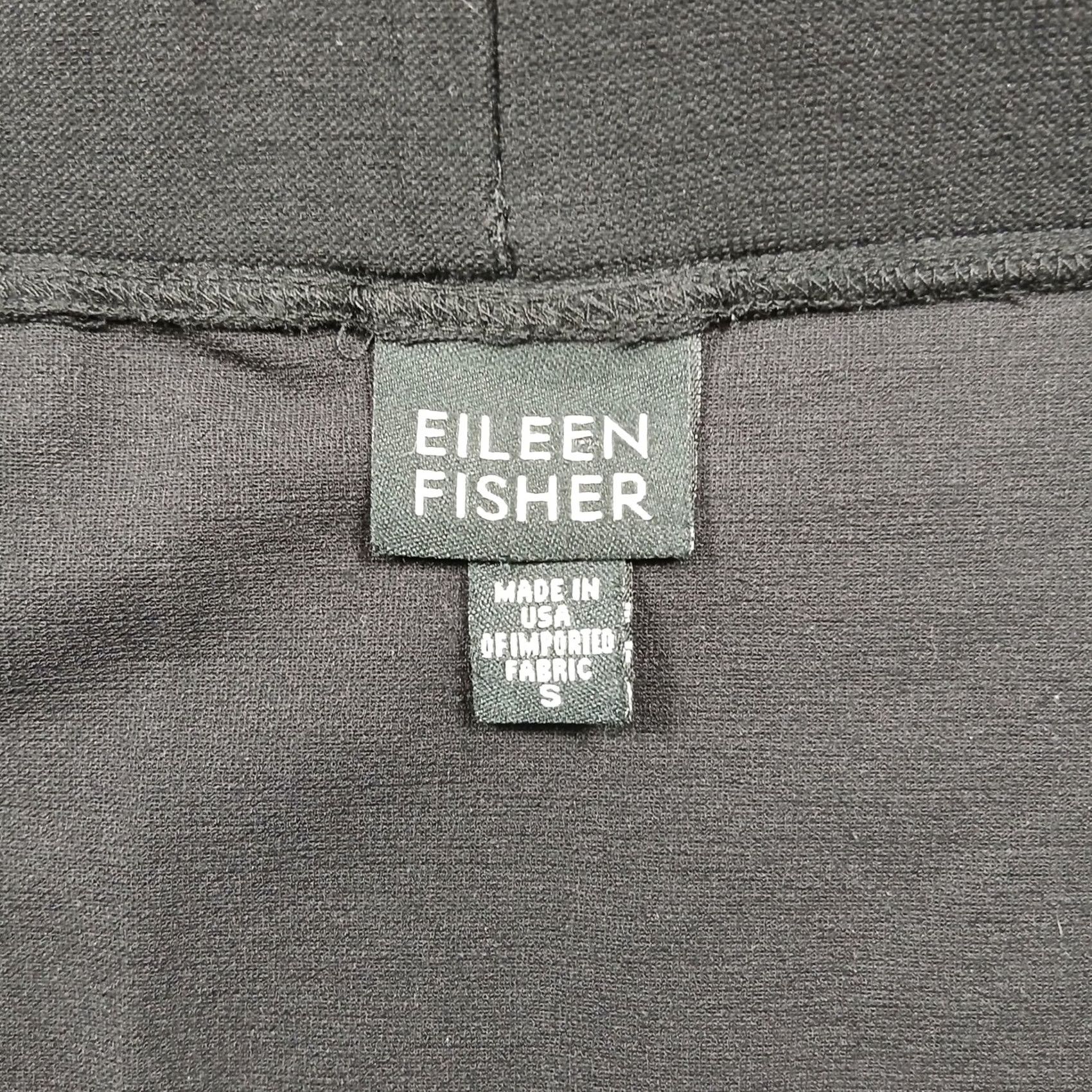 Eileen Fisher Eileen Fisher S320 Black Viscose Nylon Stretch A-Line Midi Skirt Womens S EUC Size 28" / US 6 / IT 42 - 4 Thumbnail