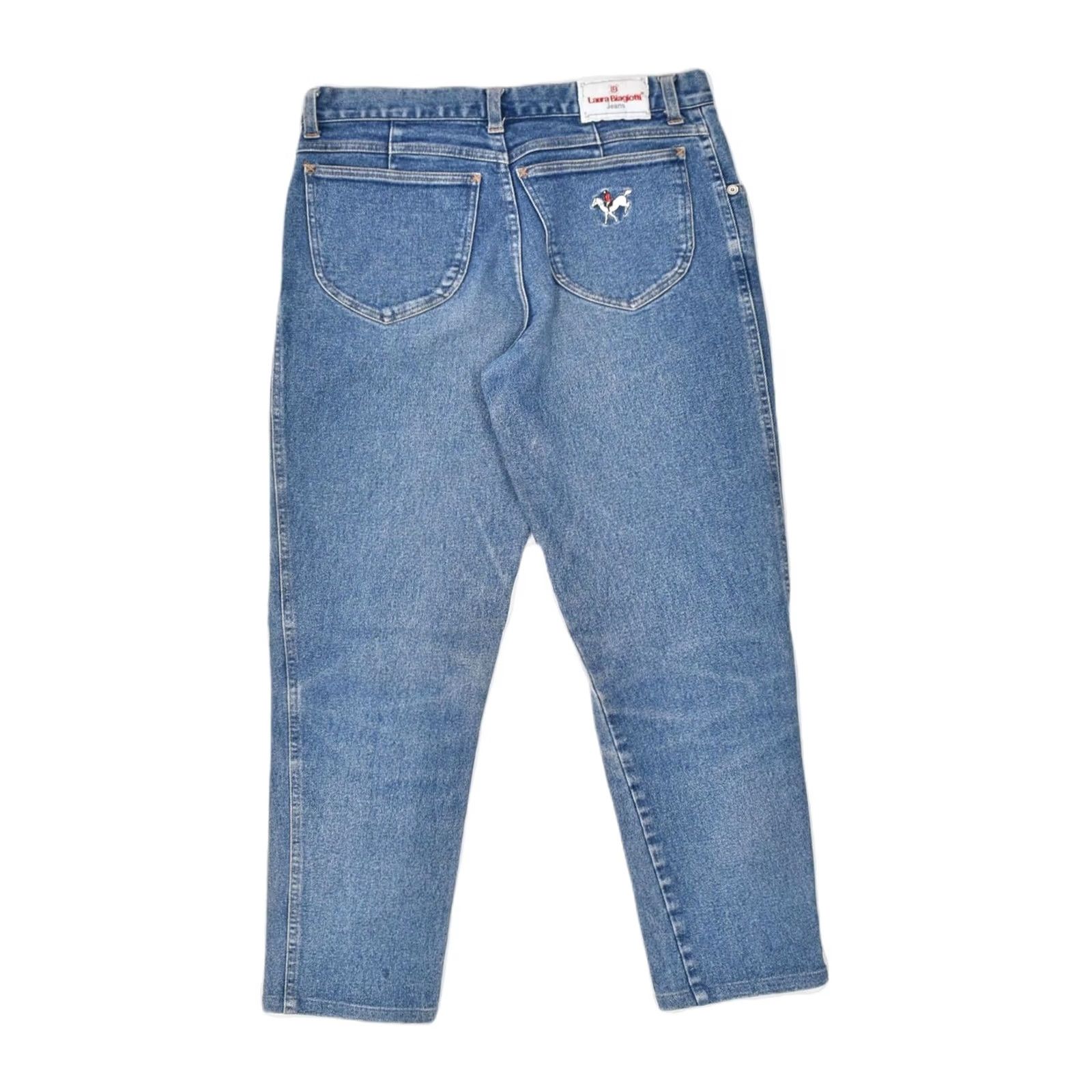 Laura Biagiotti LAURA BIAGIOTTI Womens Tapered Jeans Blue Cotton W26 L27 Size 26" / US 2 / IT 38 - 2 Thumbnail