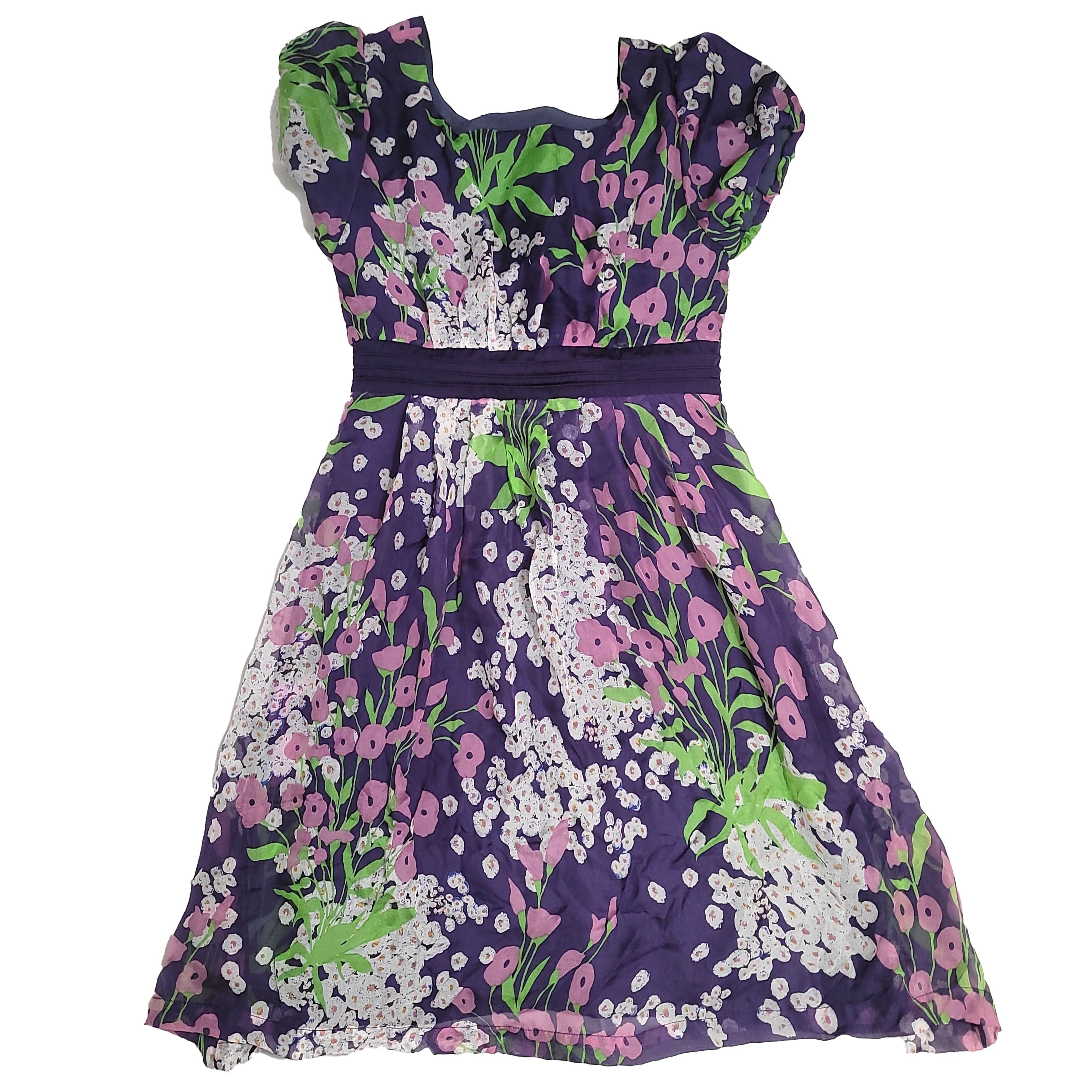 Other Women's Silk Size XS Short Sleeve Dress SDK402 Size XS / US 0-2 / IT 36-38 - 3 Thumbnail