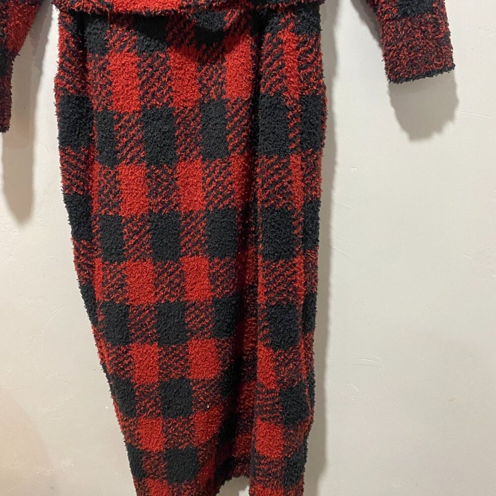 SKIMS Skims Brick Buffalo Check Cozy Knit Unisex Robe Size S/M Size ONE SIZE - 6 Thumbnail