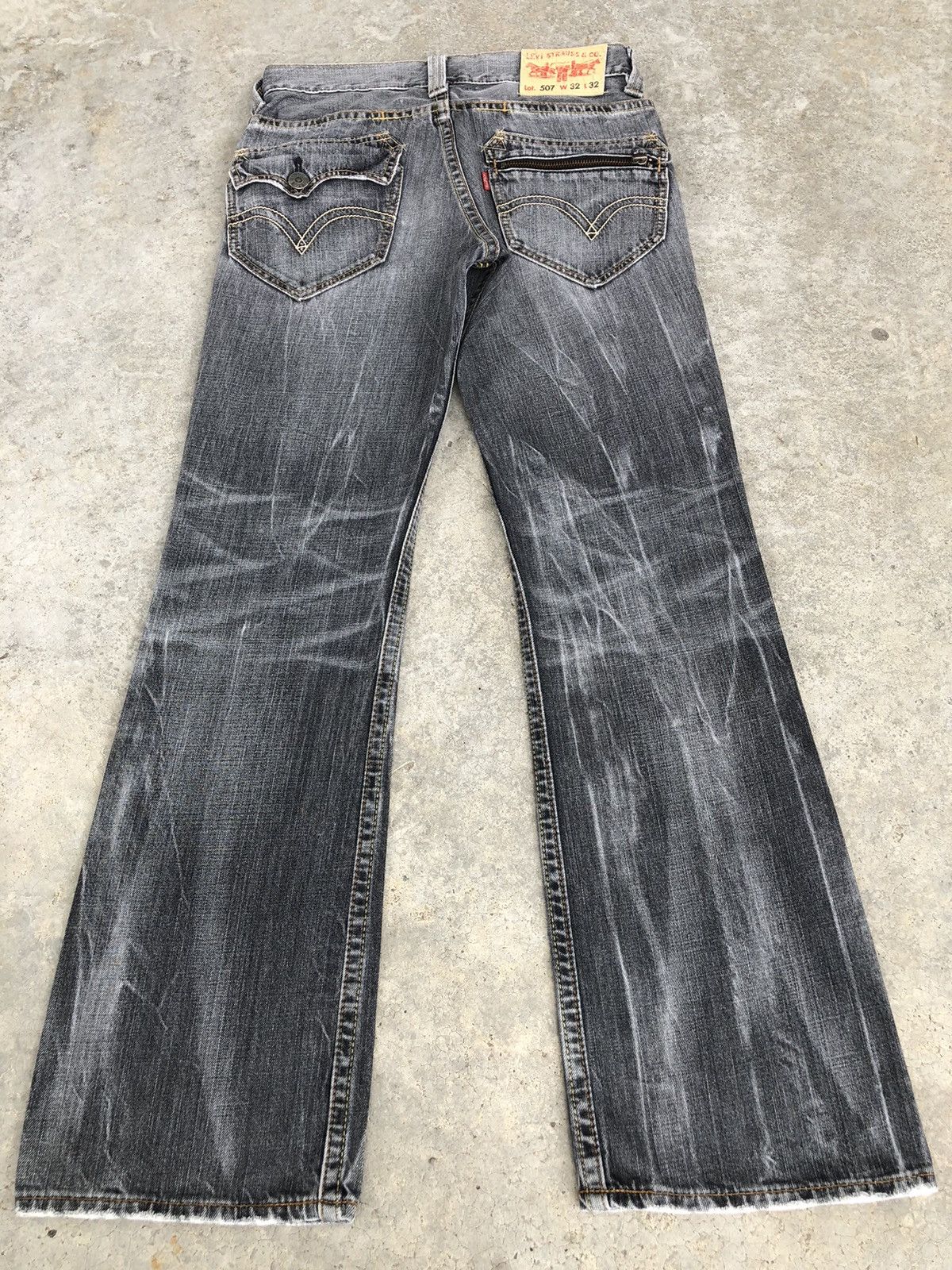 If Six Was Nine Y2k Levis Flared Jeans Distressed Jeans 507 Size US 31 - 2 Thumbnail