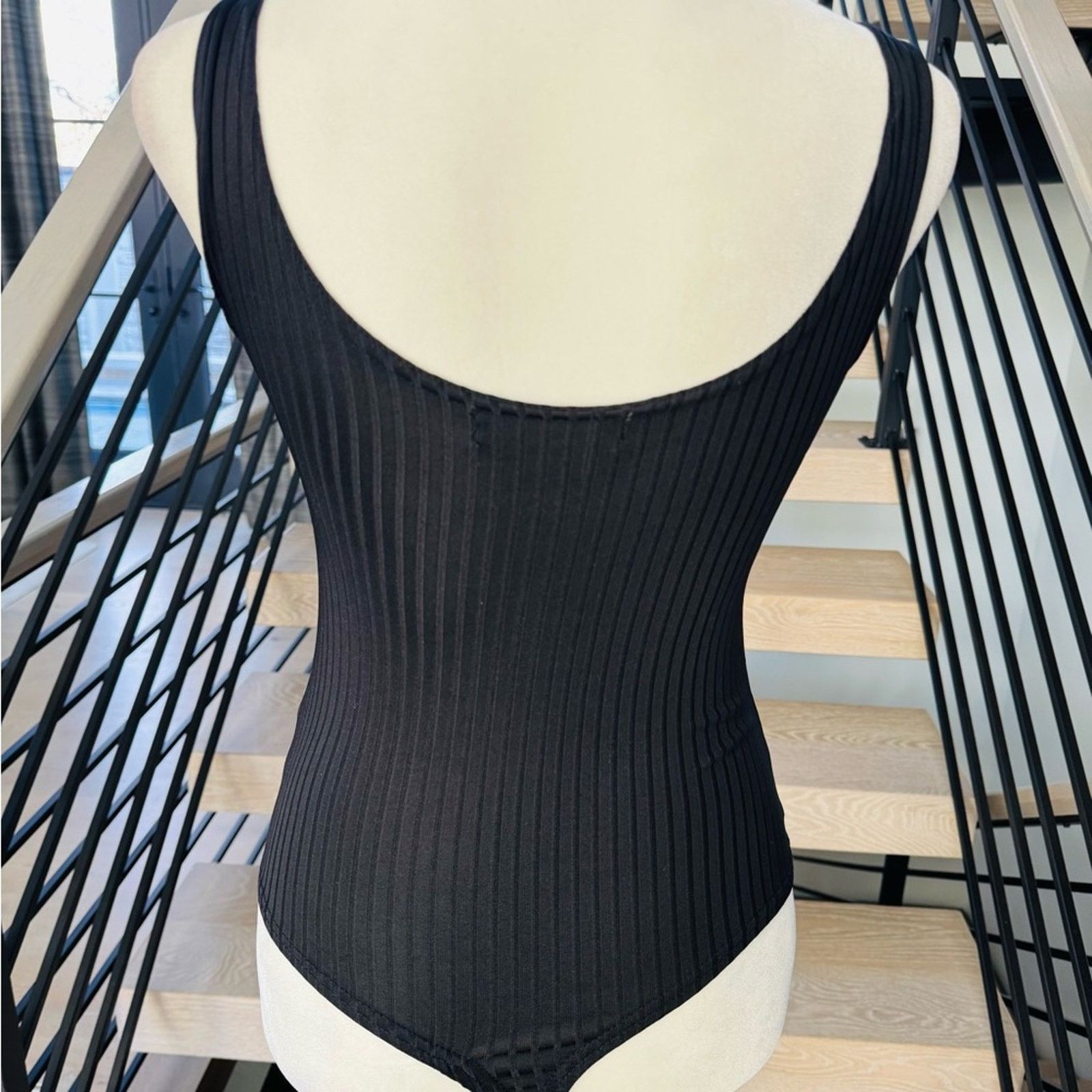 Other New Y2K Black Ribbed Swimsuit with Button Accents size XS Size XS / US 0-2 / IT 36-38 - 5 Thumbnail