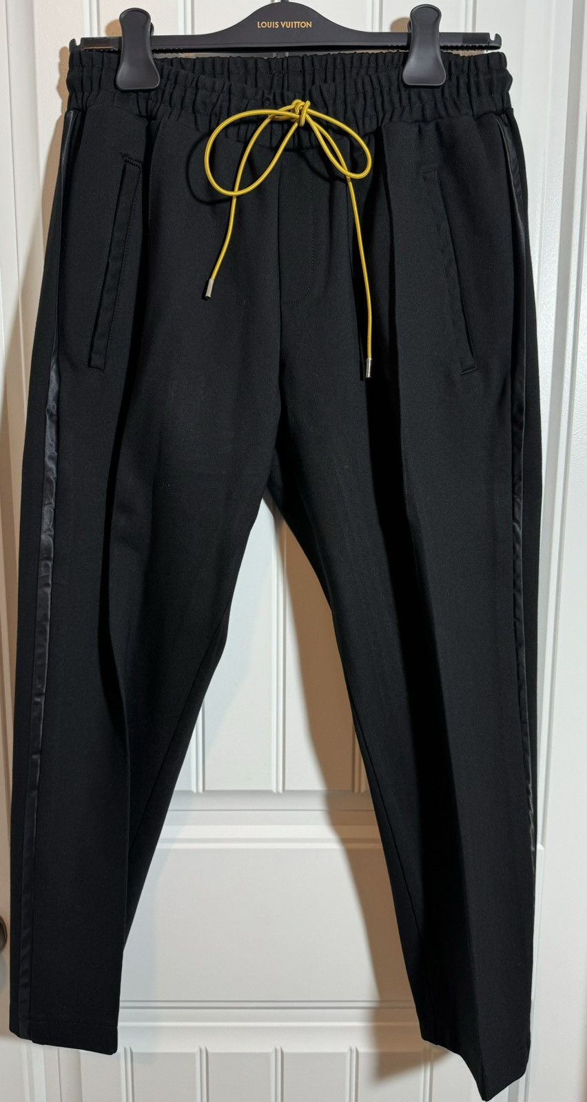 image of Rhude Slim-Fit Tuxedo Pants in Black, Men's (Size 40)