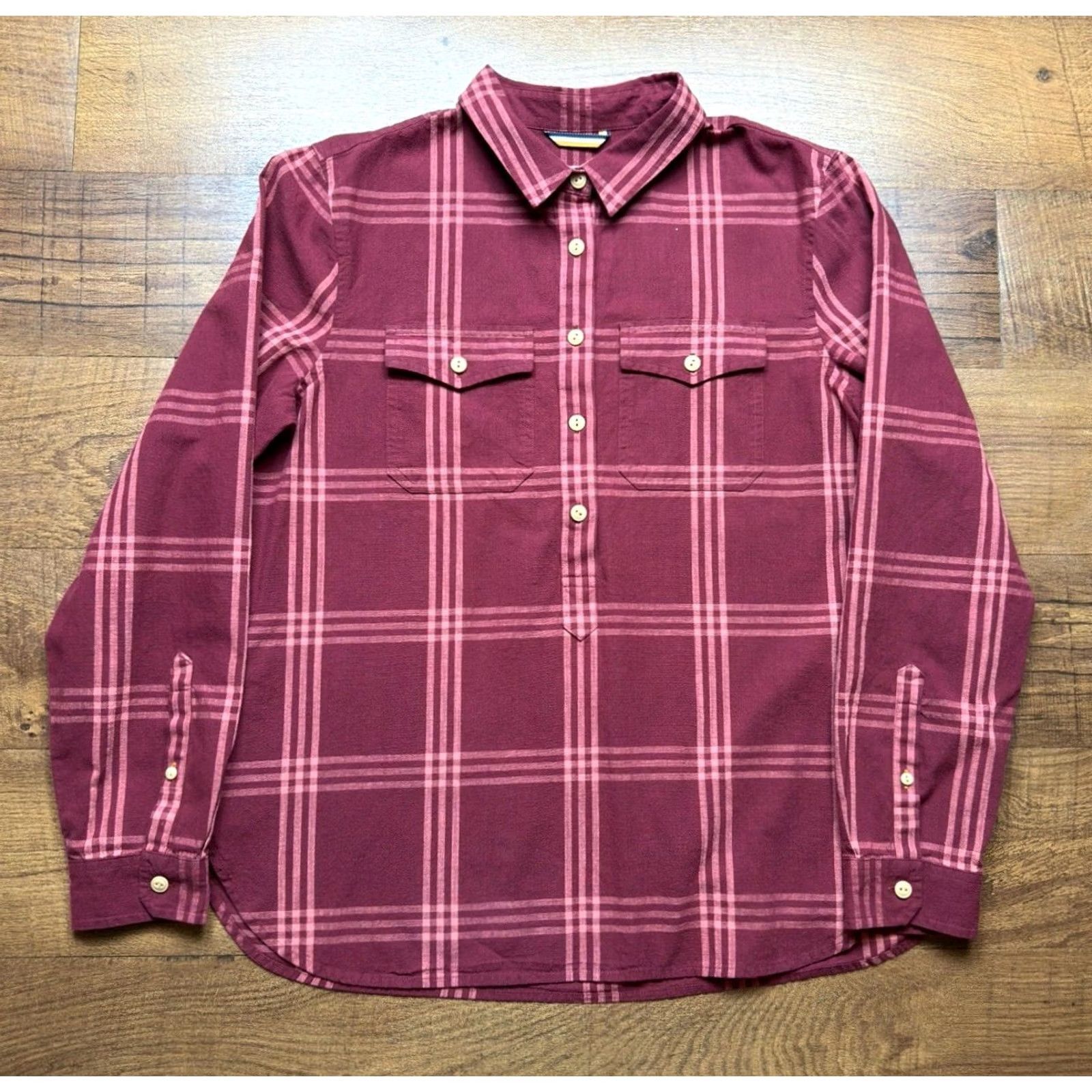 Vintage LL Bean Signature Popover Shirt Red Large Womens Plaid Casual Classic Size L / US 10 / IT 46 - 2 Thumbnail