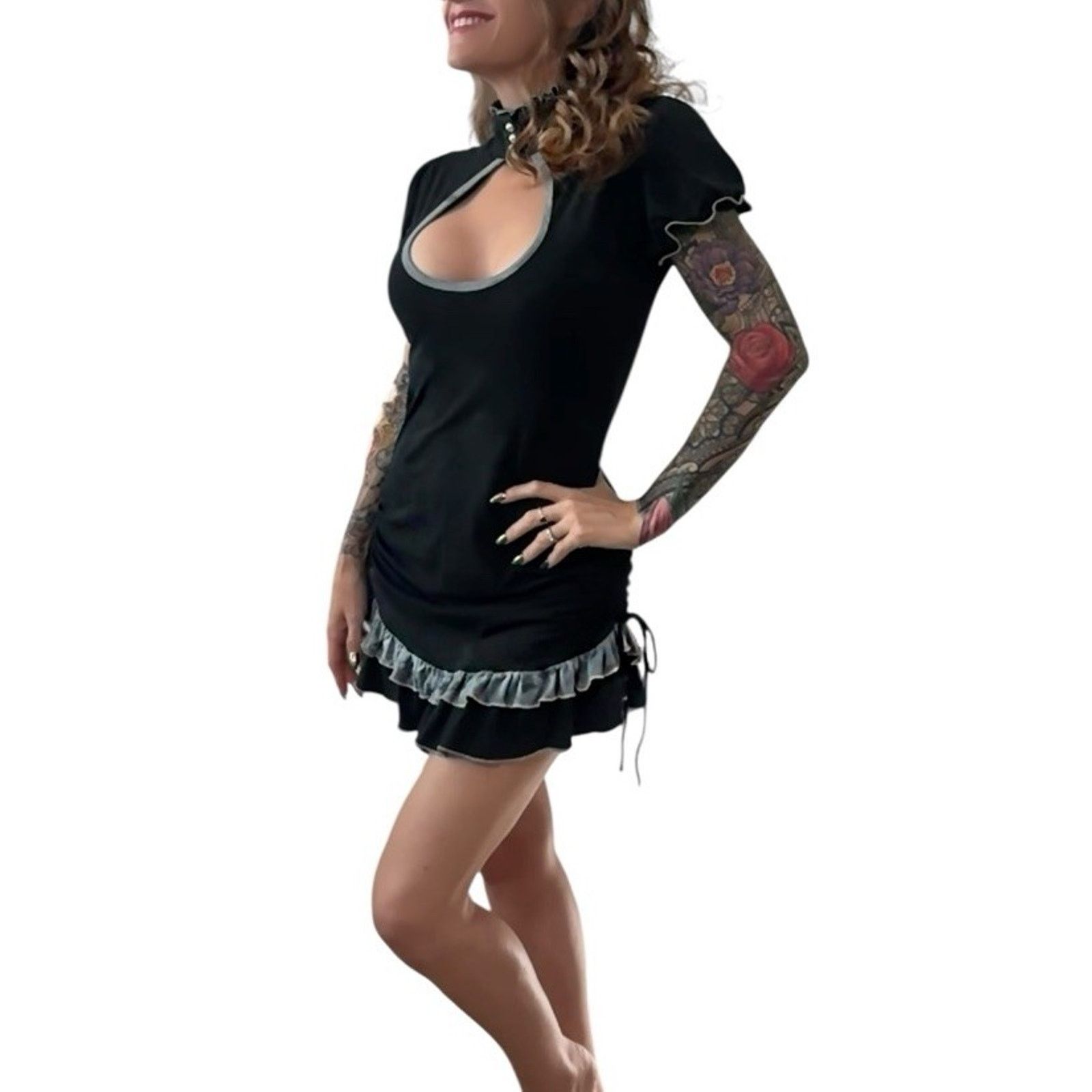 Other RARE Indie Vintage Mini Dress Y2K Coquette Cottagecore Goth Size M / US 6-8 / IT 42-44 - 1 Thumbnail
