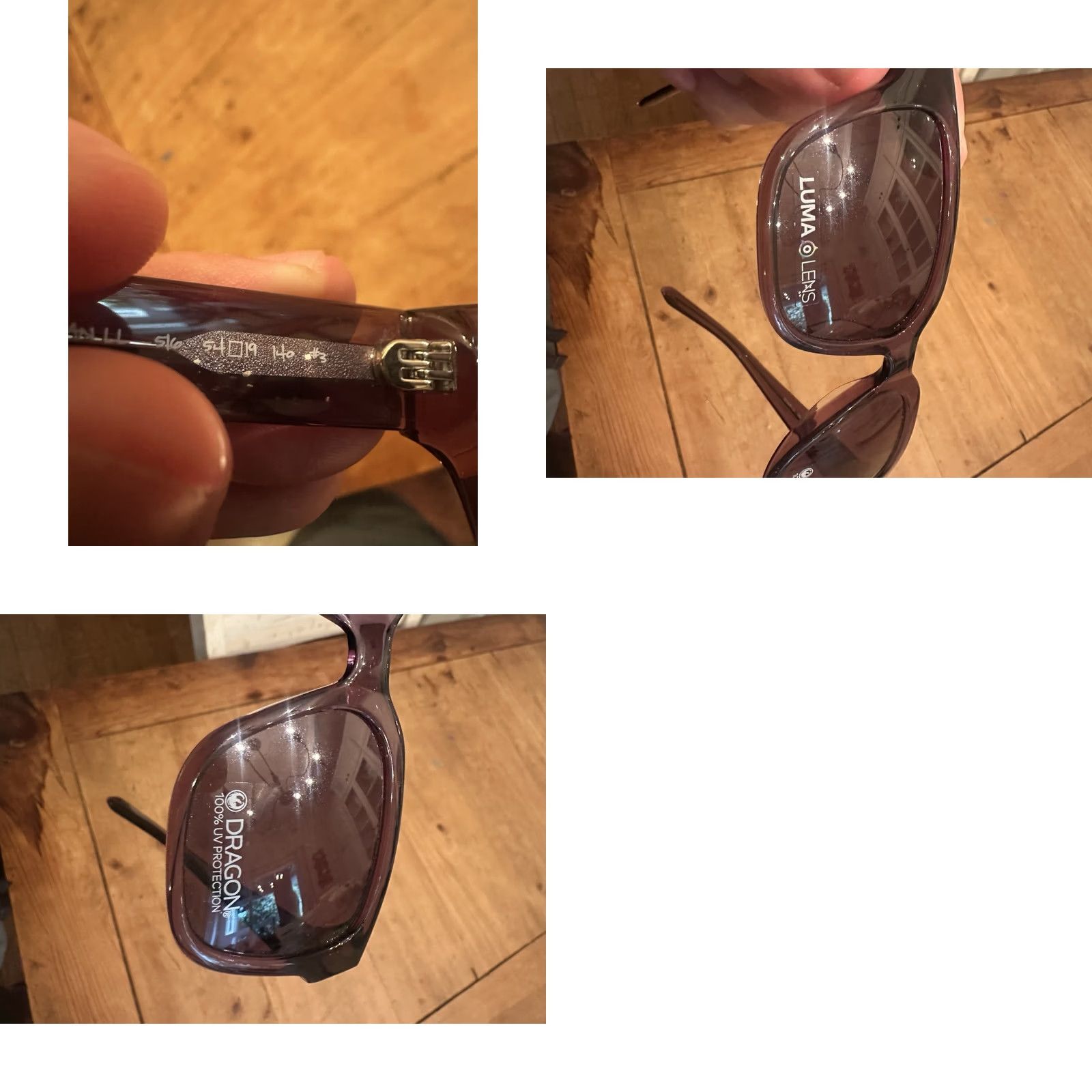 Vintage Dragon Rowan LL 140 Sunglasses Purple Luma Lens 54-19 Polarized AUTHENTIC Unisex Adults Sunglasses Size ONE SIZE - 8 Thumbnail