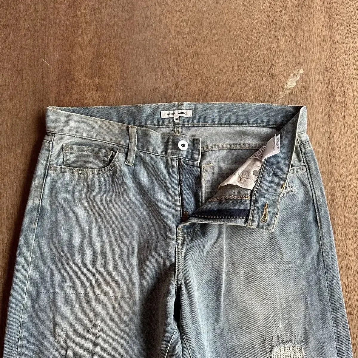 Global Work SICKS 🔥VTG GLOBALWORK JAPAN JEANS RIPPED DENIM PANTS SIZE M Size US 32 / EU 48 - 8 Thumbnail