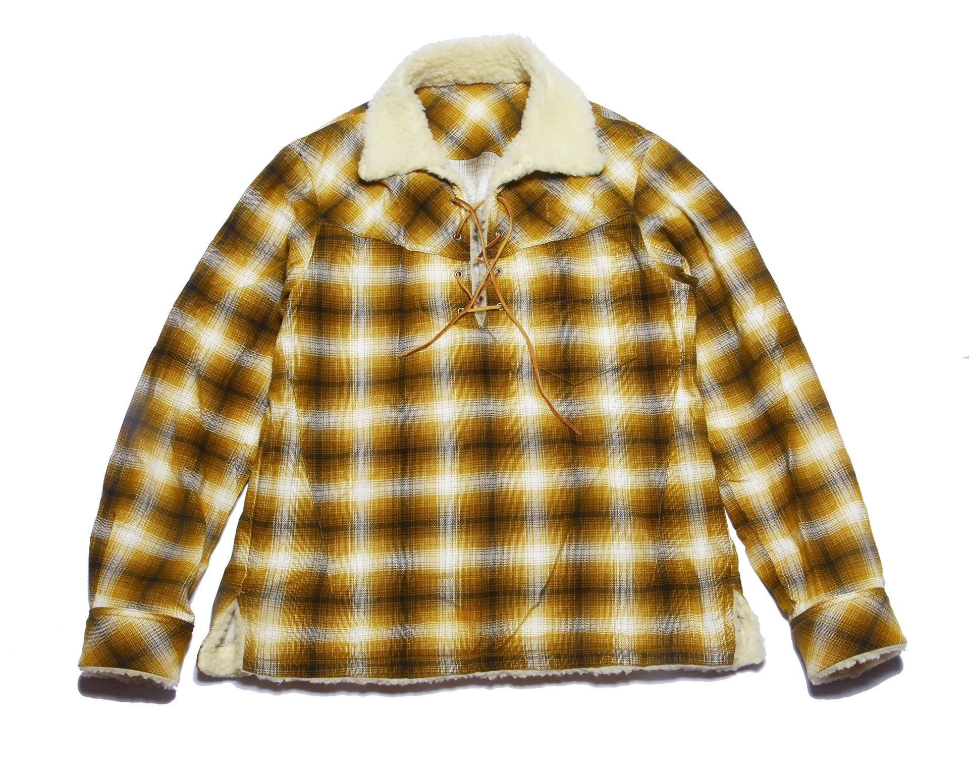 Nigo Plaid Long Sleeve Shirt with Fur Collar Size US M / EU 48-50 / 2 - 1 Thumbnail