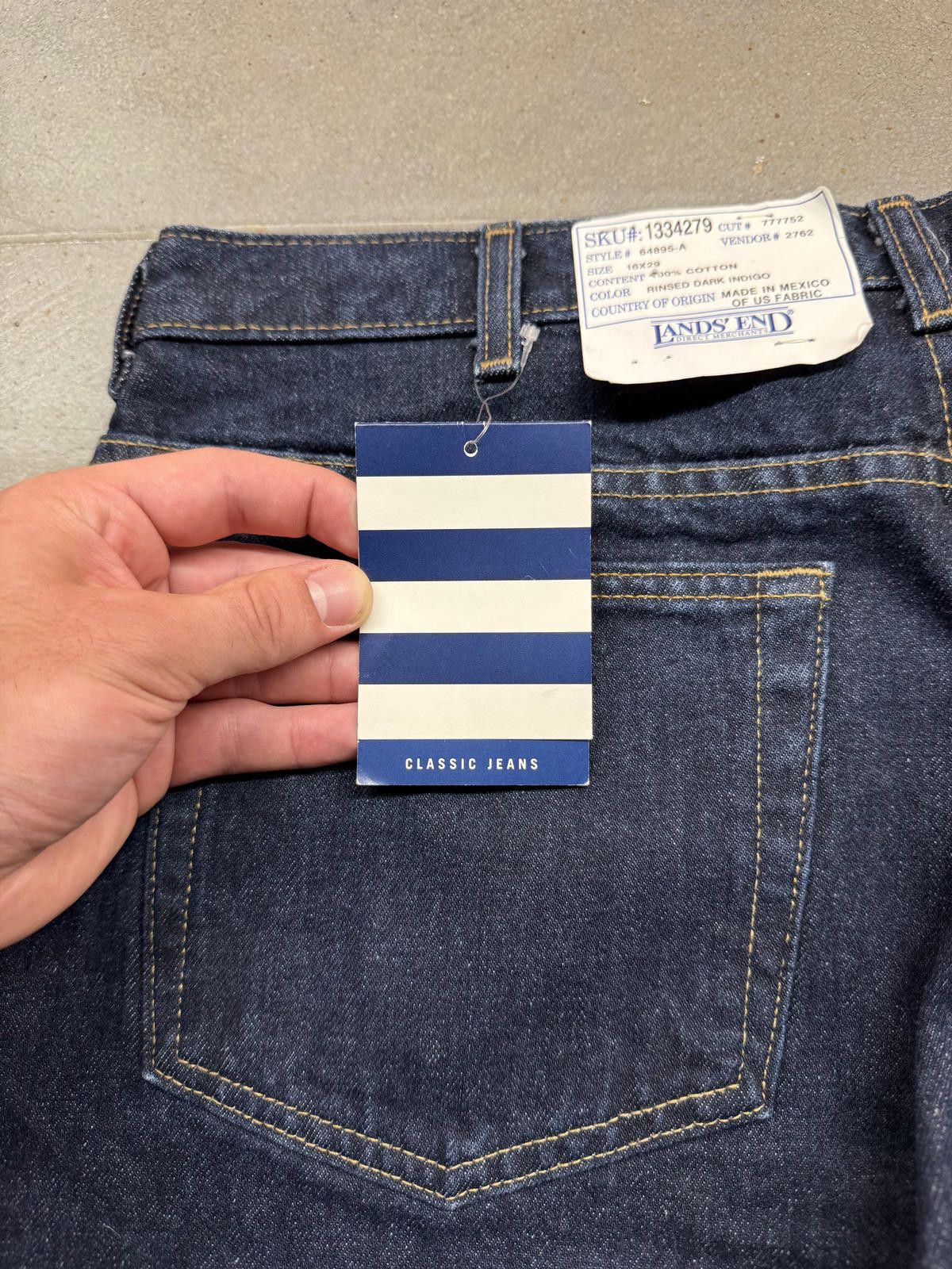 Lands' End Vintage 90s Land's End Relaxed Fit Indigo Womens Jeans NWT Size US 34 / EU 50 - 5 Thumbnail