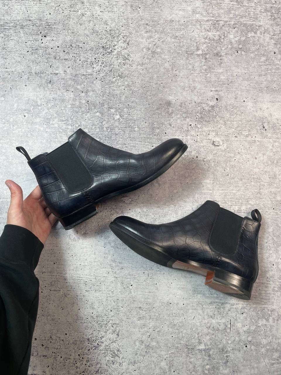 Santoni Santoni Chelsea Snakeskin Mens Boots Shoes Y2K Size US 7 / EU 40 - 4 Thumbnail