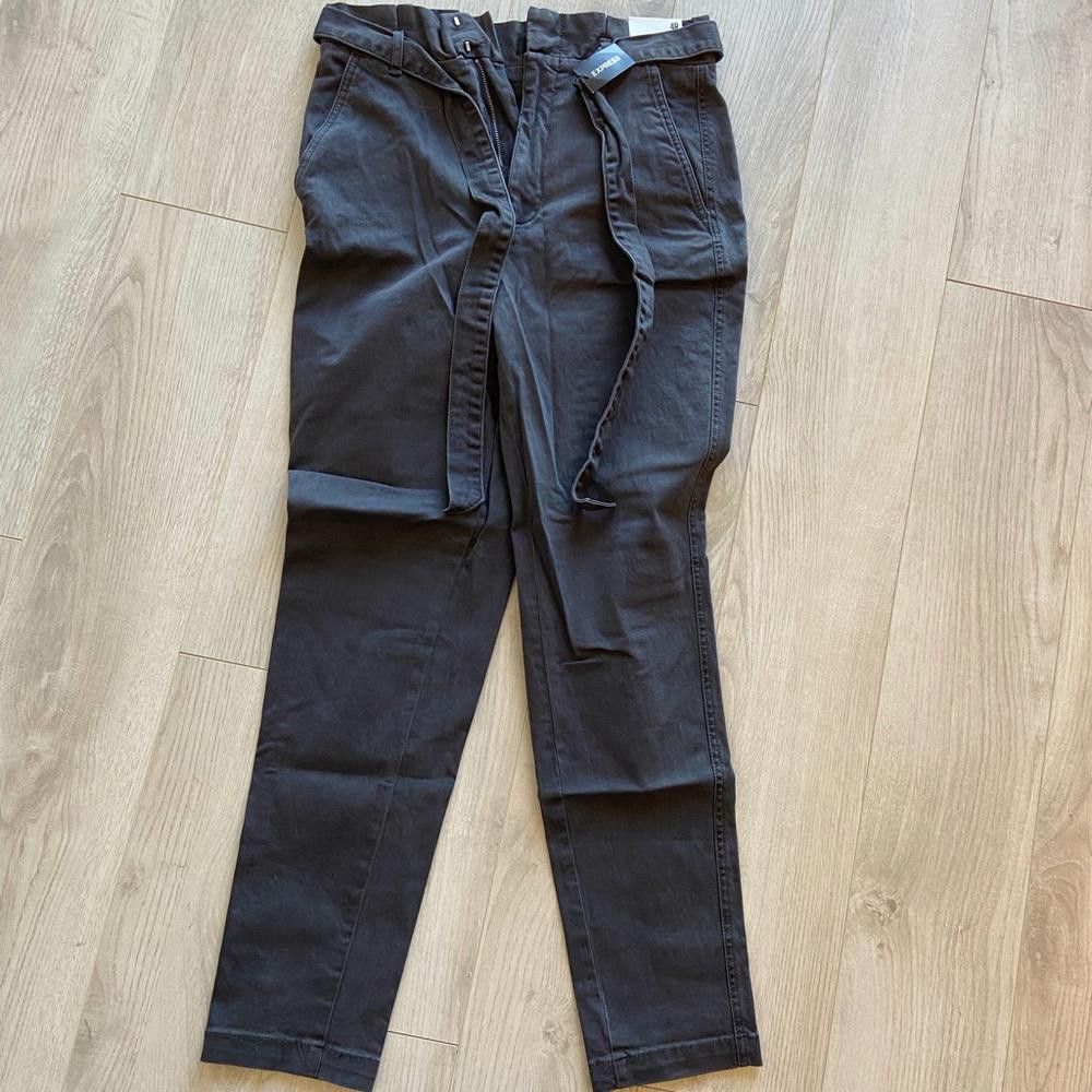 Express Express Dark Grey Extreme High Rise Paperbag Pants Size 27" / US 4 / IT 40 - 1 Thumbnail