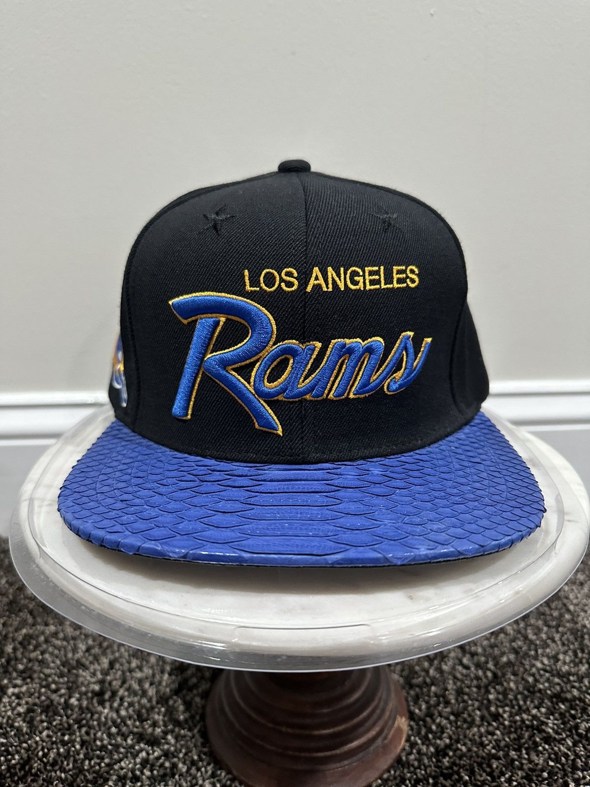Pre-owned Just Don X Mitchell & Ness Nfl Los Angeles Ram Python Hat In Black