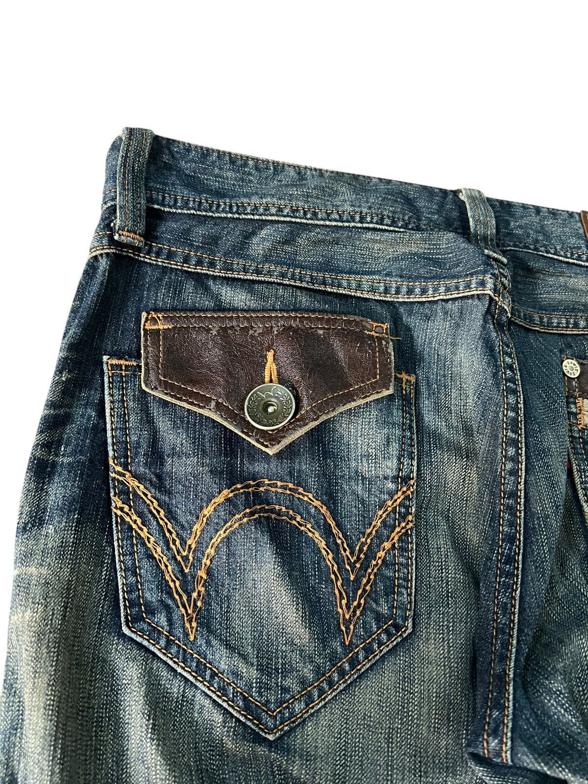 Edwin × If Six Was Nine × Le Grande Bleu (L.G.B.) 💥FLARE💥VINTAGE EDWIN 503 BLUE TRIP NICE DESIGN Size US 33 - 9 Thumbnail