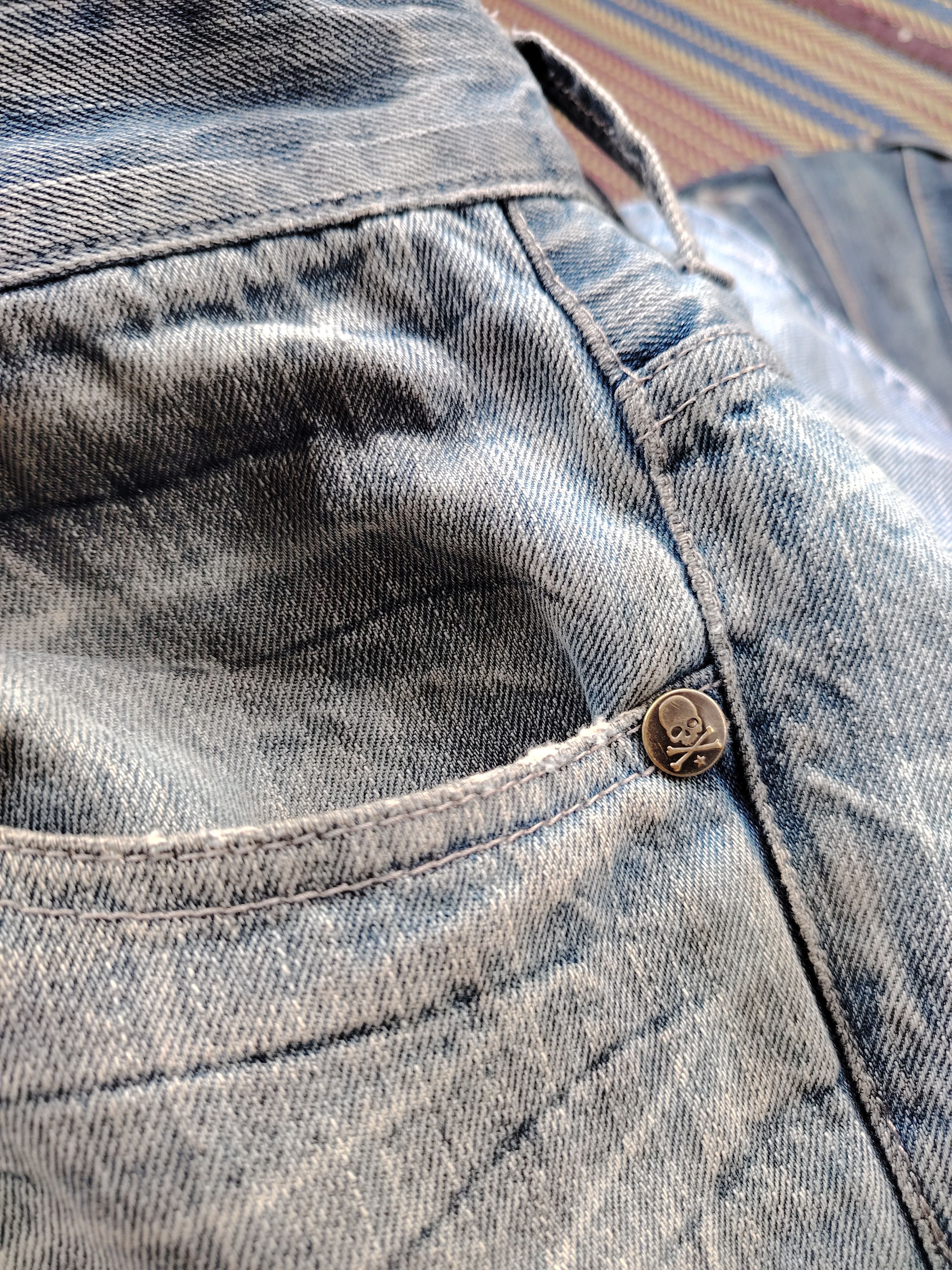 If Six Was Nine 💥BEST OFFER💥WILD LITE SKULL BONES DISTRESSED DENIM Size US 32 / EU 48 - 13 Thumbnail
