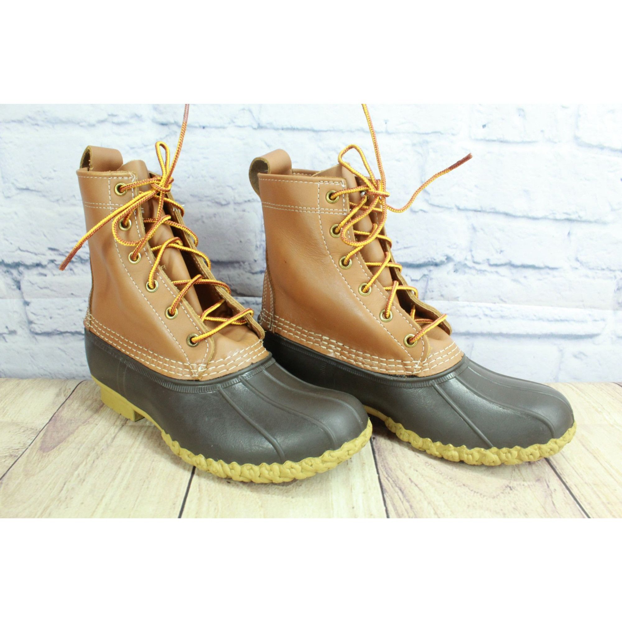 L.L. Bean LL Bean Women's Leather Lace Up Unlined Ankle Duck Boots Size US 8 / IT 38 - 2 Thumbnail