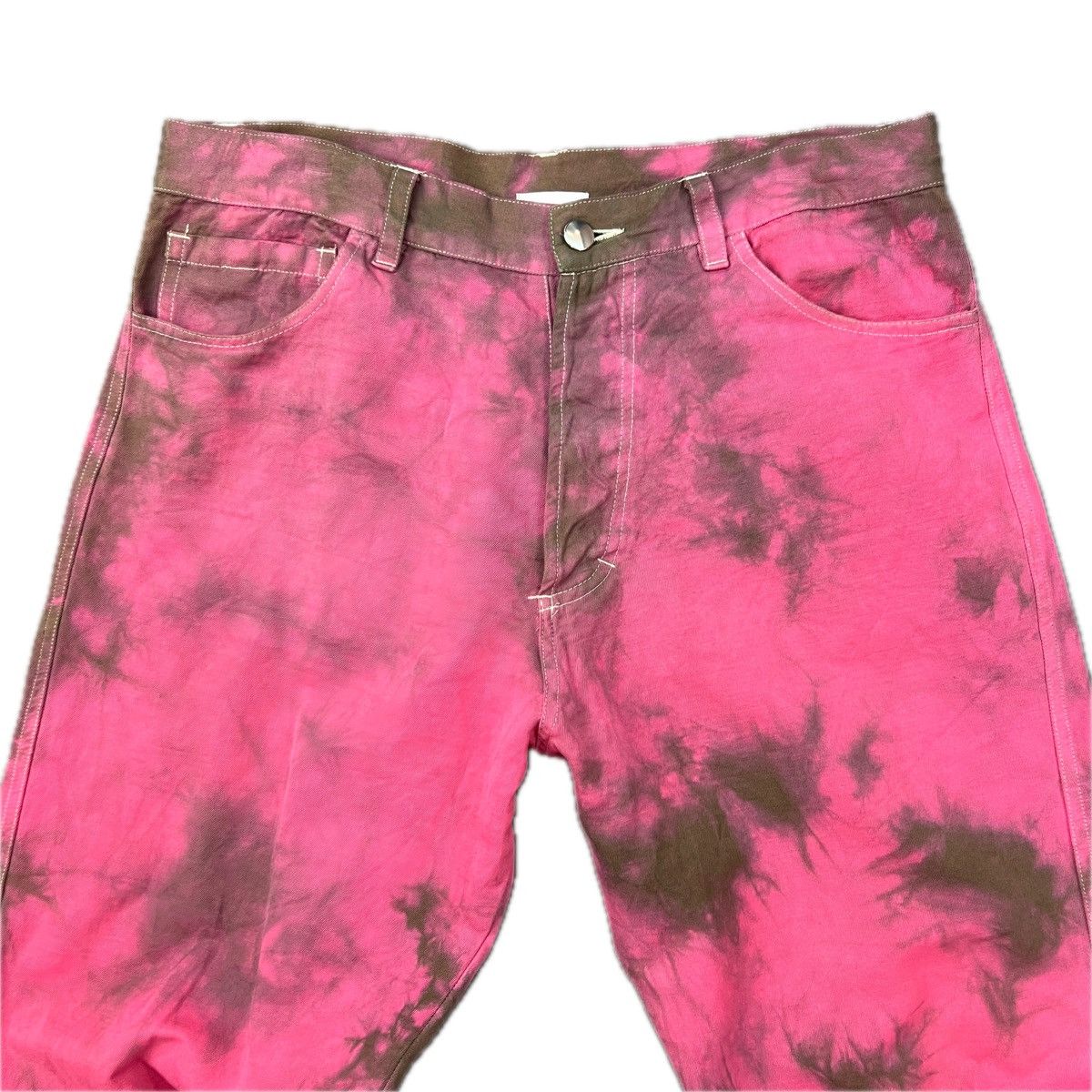 Other Designer Pink and Brown Linen Jeans Size US 32 / EU 48 - 4 Thumbnail
