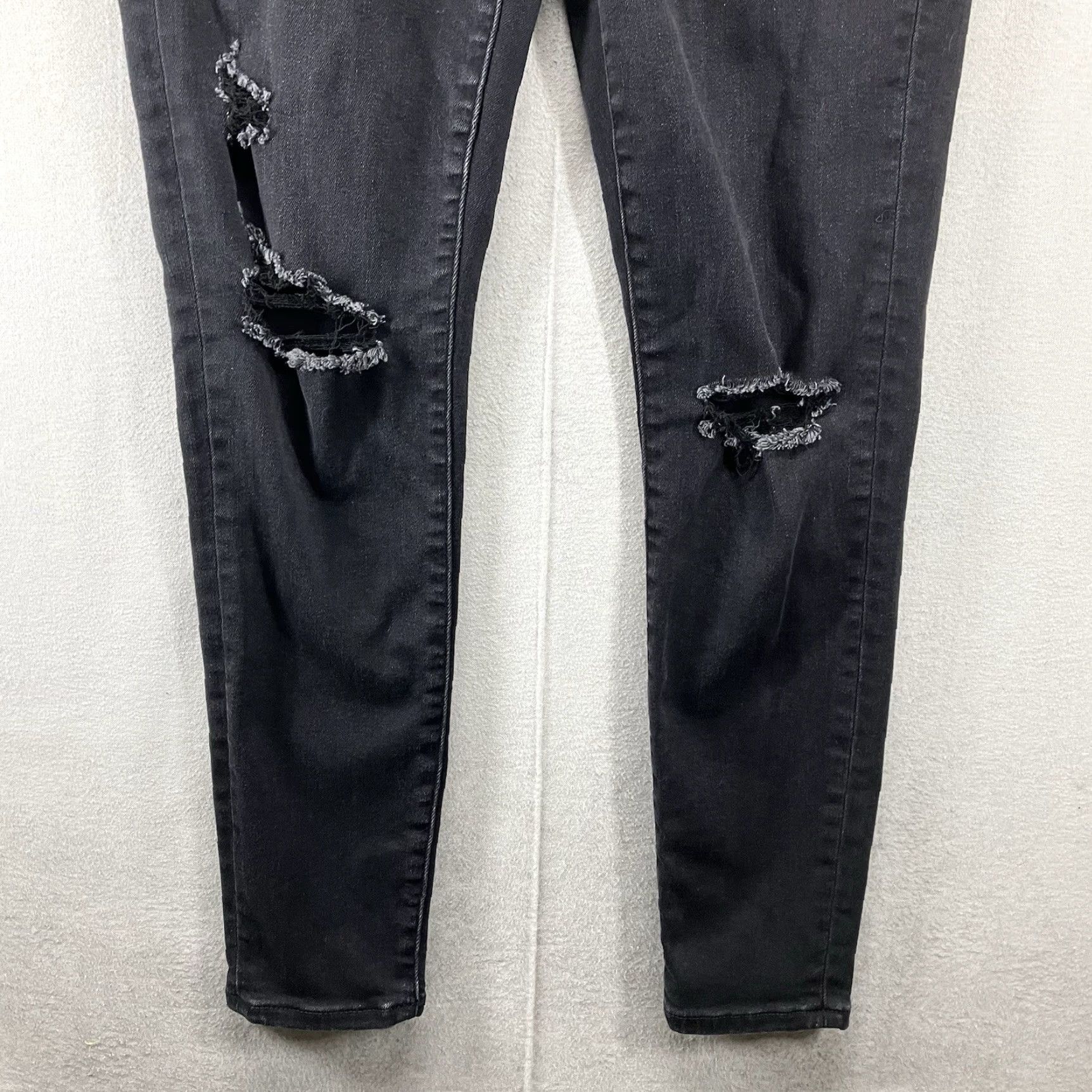 American Eagle Outfitters American Eagle Next Level Stretch Super Hi Rise Jeggings 6 Short Distressed Women Size 28" / US 6 / IT 42 - 6 Thumbnail