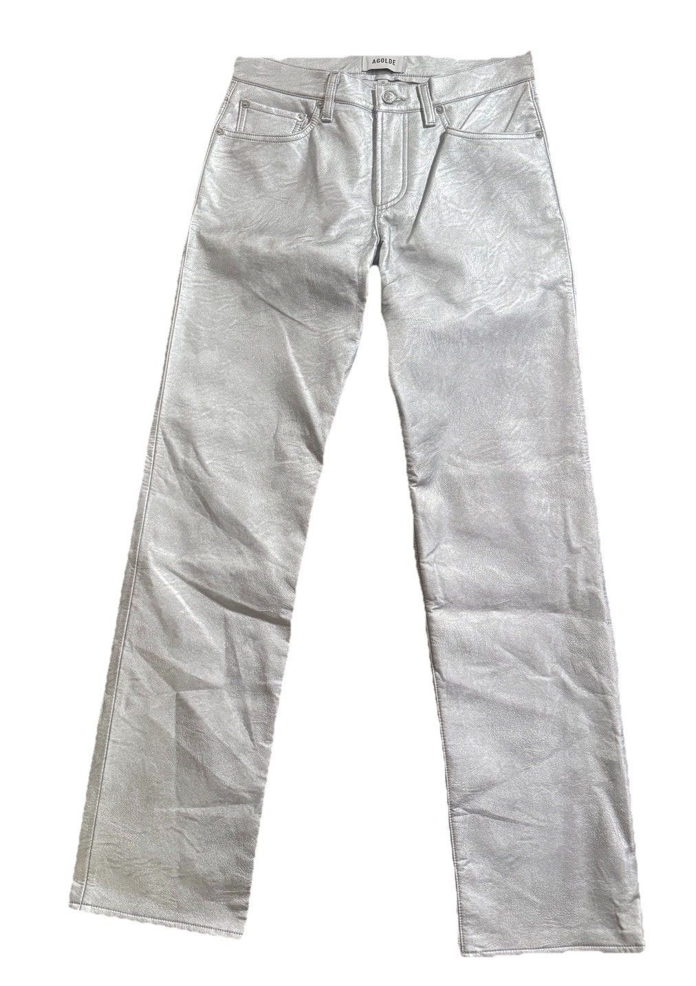 Agolde NWT Women’s AGOLDE Low Rise Slim Silver Jeans Size 27 Size 27" / US 4 / IT 40 - 1 Thumbnail
