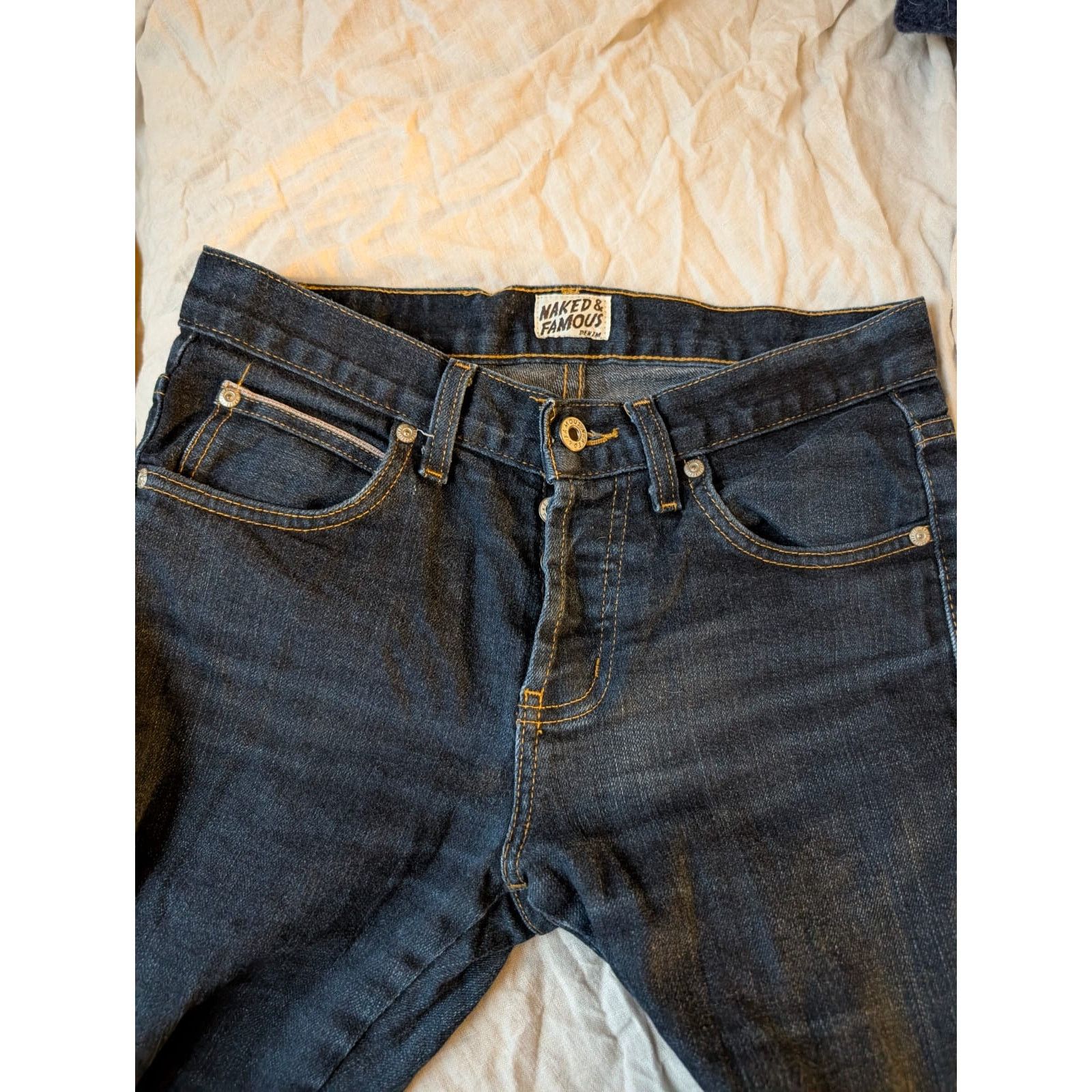 Naked & Famous Skinny Guy - Deep Indigo Stretch Selvedge (29) Size US 29 - 3 Thumbnail