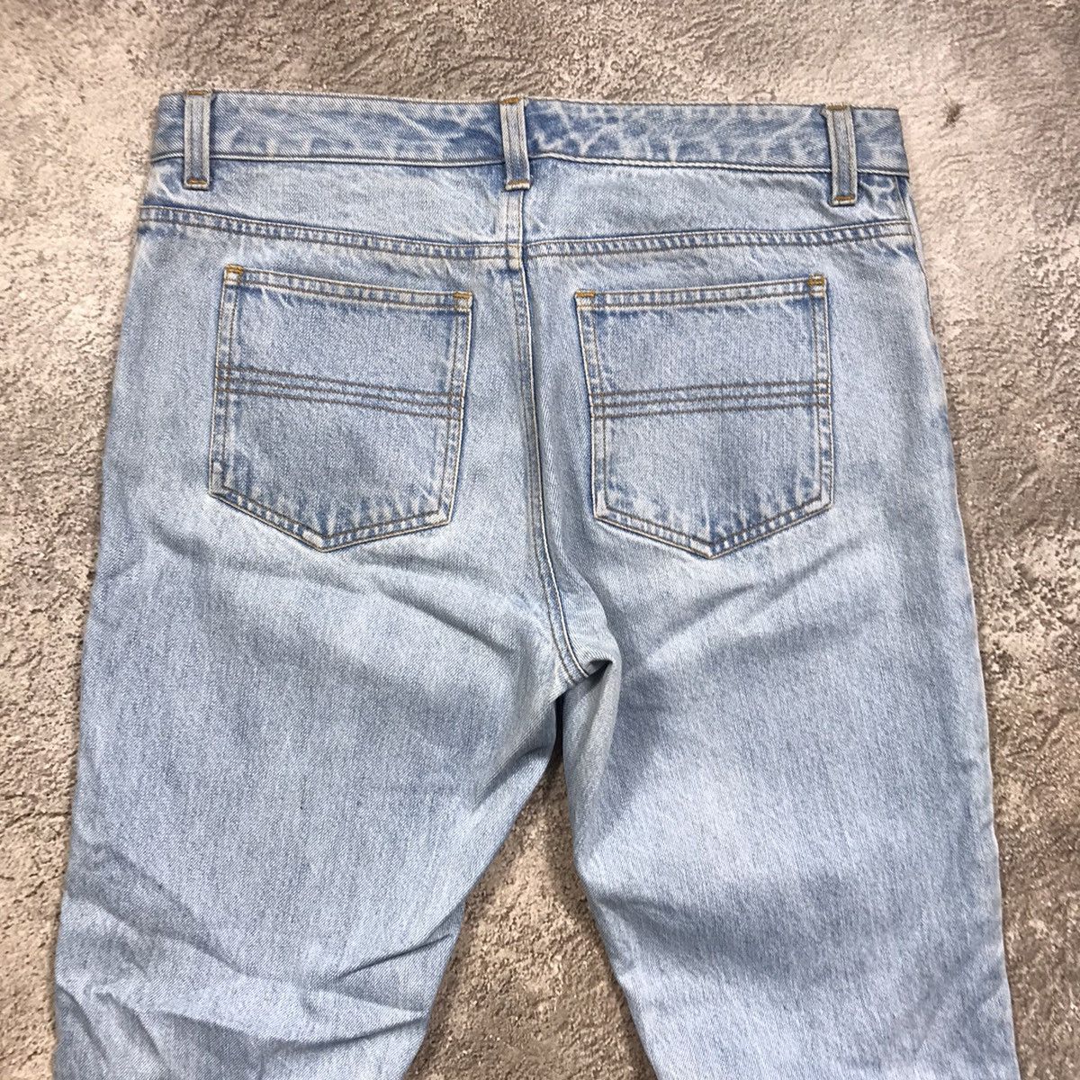 Vintage Vintage 90s Japan Distressed Flared Low Rise Jeans Y2K 29 Size 29" - 6 Thumbnail