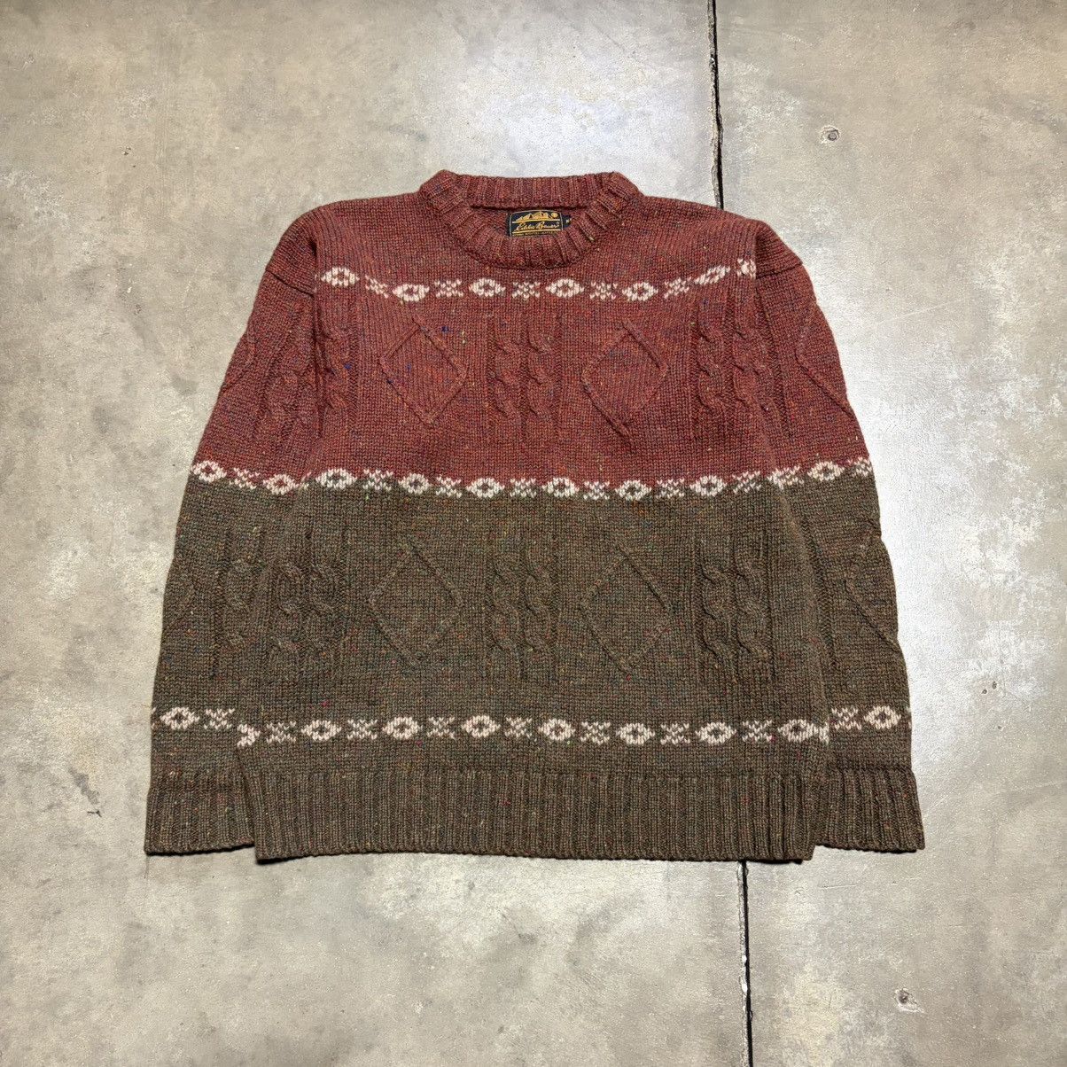 Eddie Bauer Vintage Eddie Bauer Wool Sweater Cable Knit Fair Isle Chunky Size US M / EU 48-50 / 2 - 4 Thumbnail