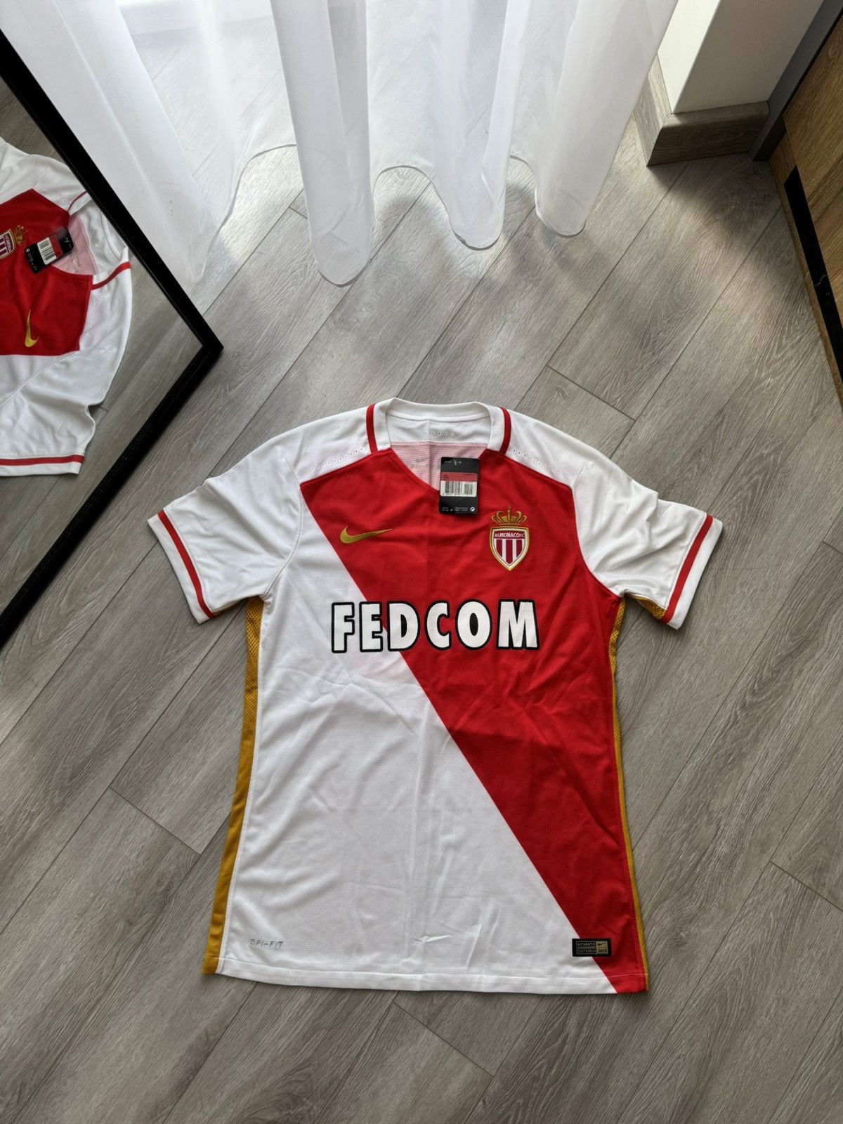 Nike Player Issue 2016-17 Monaco Home Glenn Hoddle Soccer Jersey Size US L / EU 52-54 / 3 - 3 Thumbnail