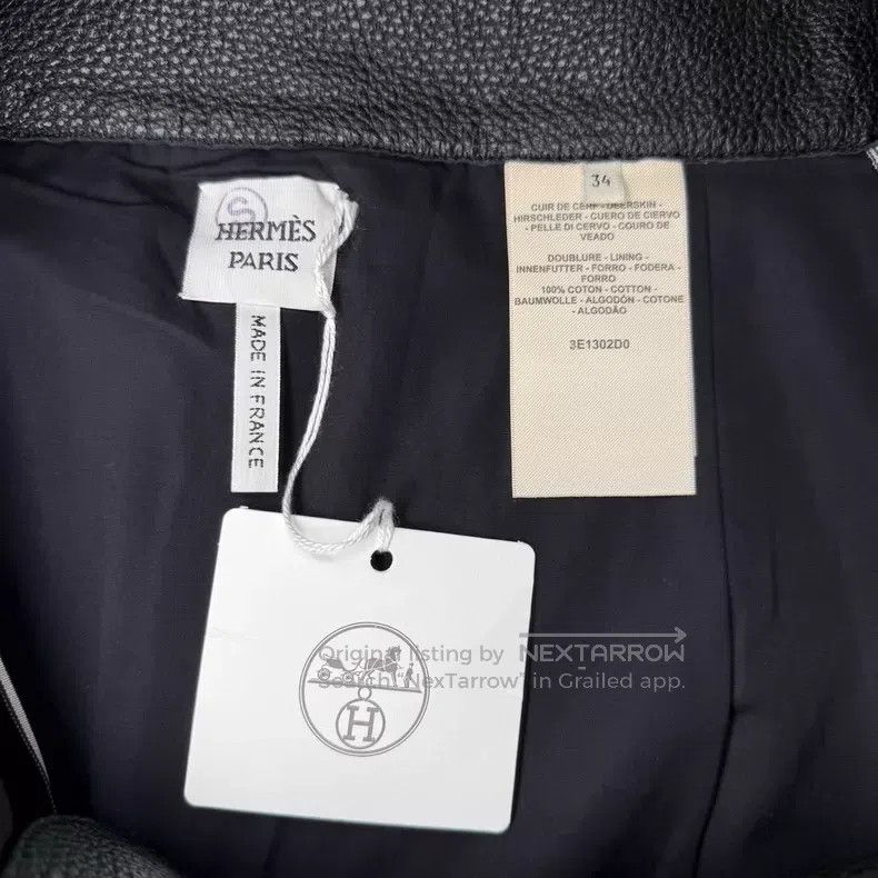 Hermes Hermes Black Leather Pocket Button Short Skirt Size 42" / US 20 - 3 Thumbnail
