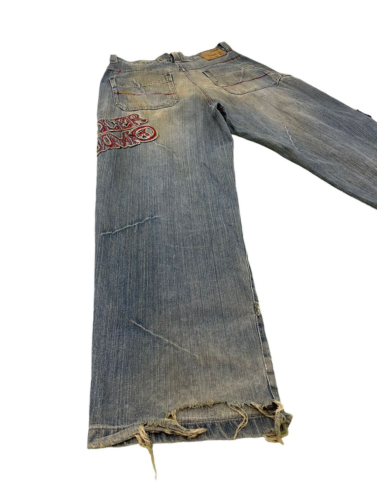 Japanese Brand Baggy Jeans Vtg Thriller Denim Distress Wide Denim 6🟦3 Size US 33 - 14 Thumbnail
