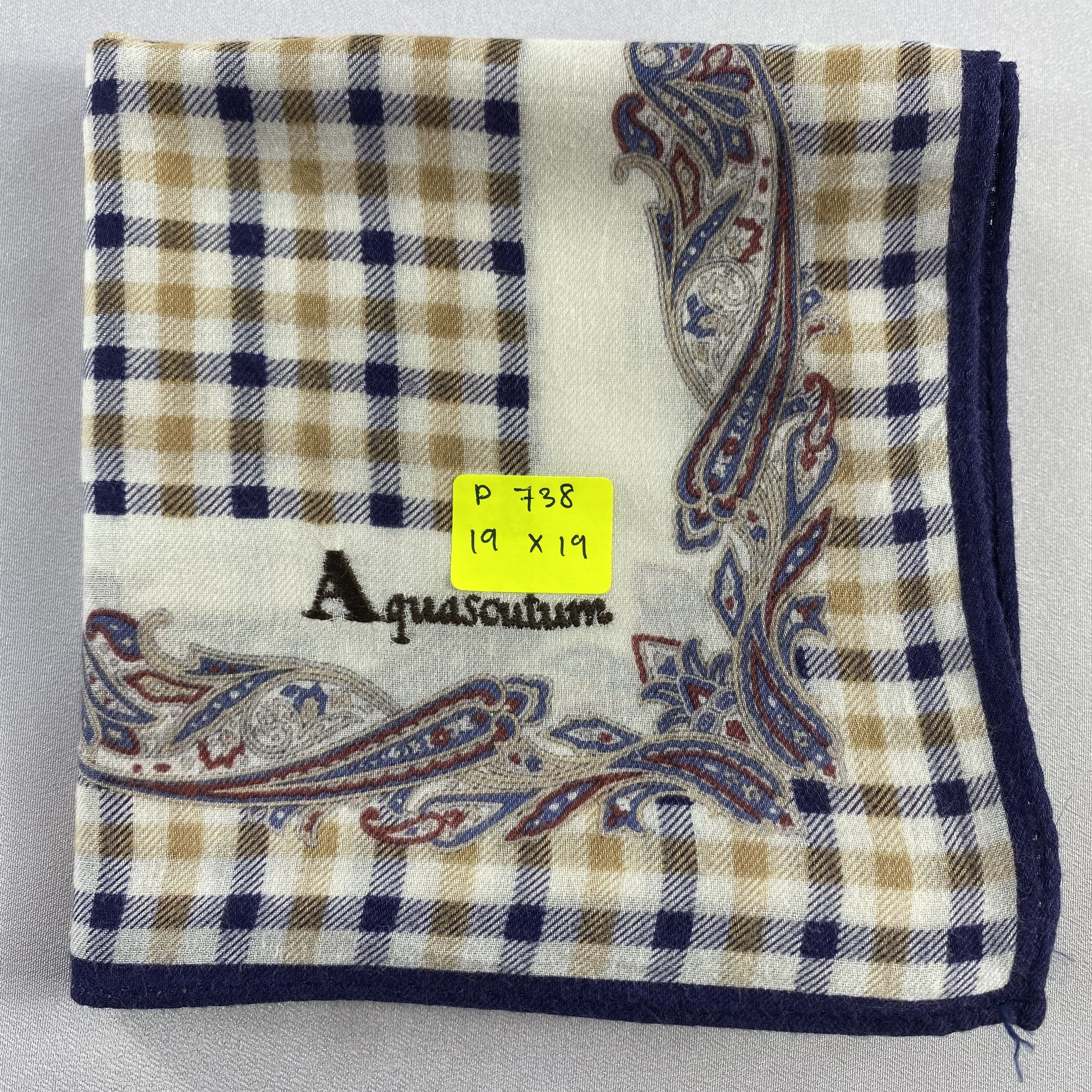 Aquascutum × Vintage Aquascutum Handkerchief / Neckerchief / Bandana-P738 Size ONE SIZE - 5 Thumbnail