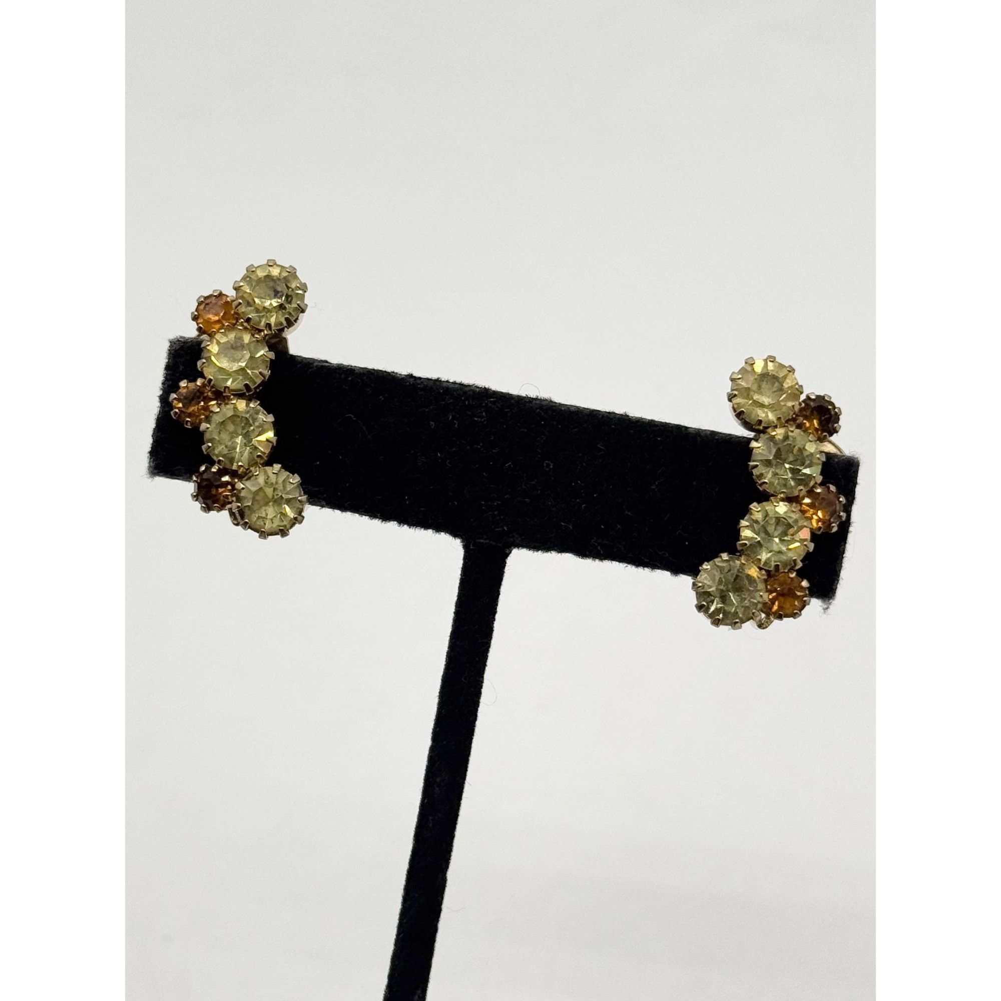 Vintage Vintage glass rhinestone climber clip on earrings Size ONE SIZE - 4 Thumbnail