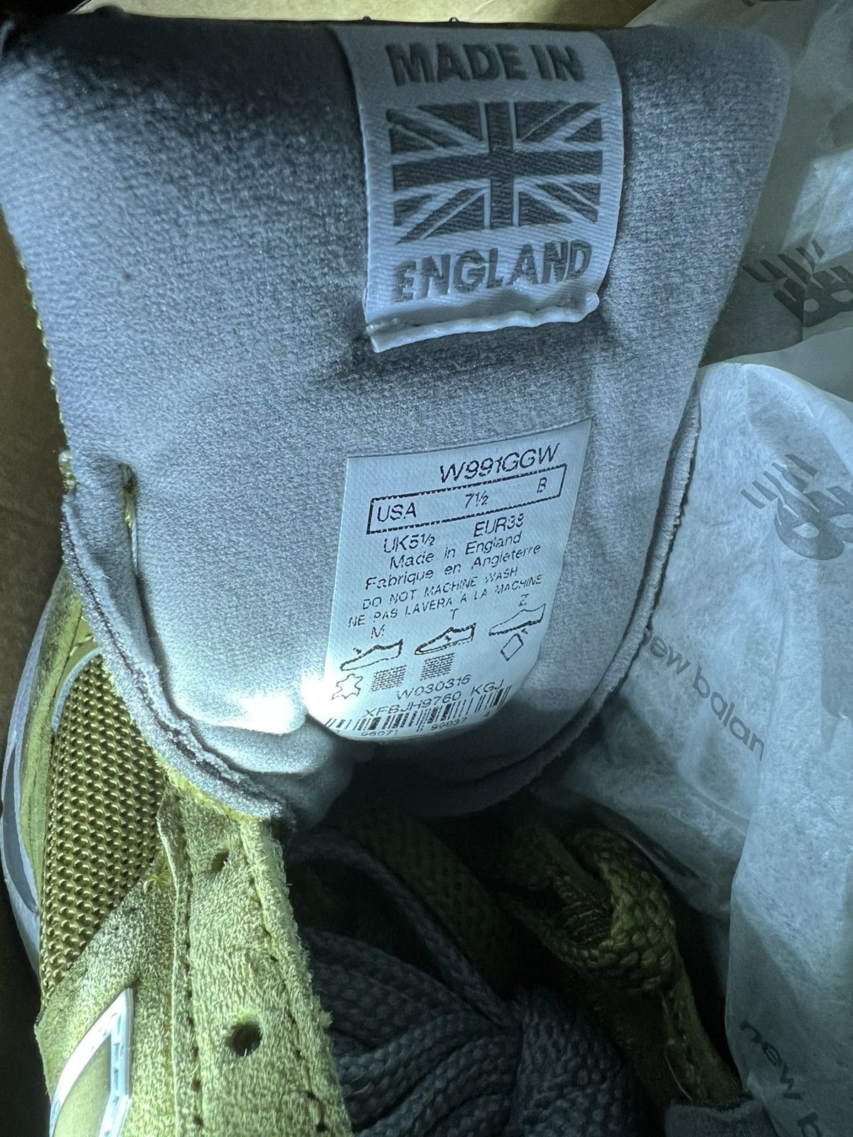 New Balance 991 Made In England Green Moss 7.5US W