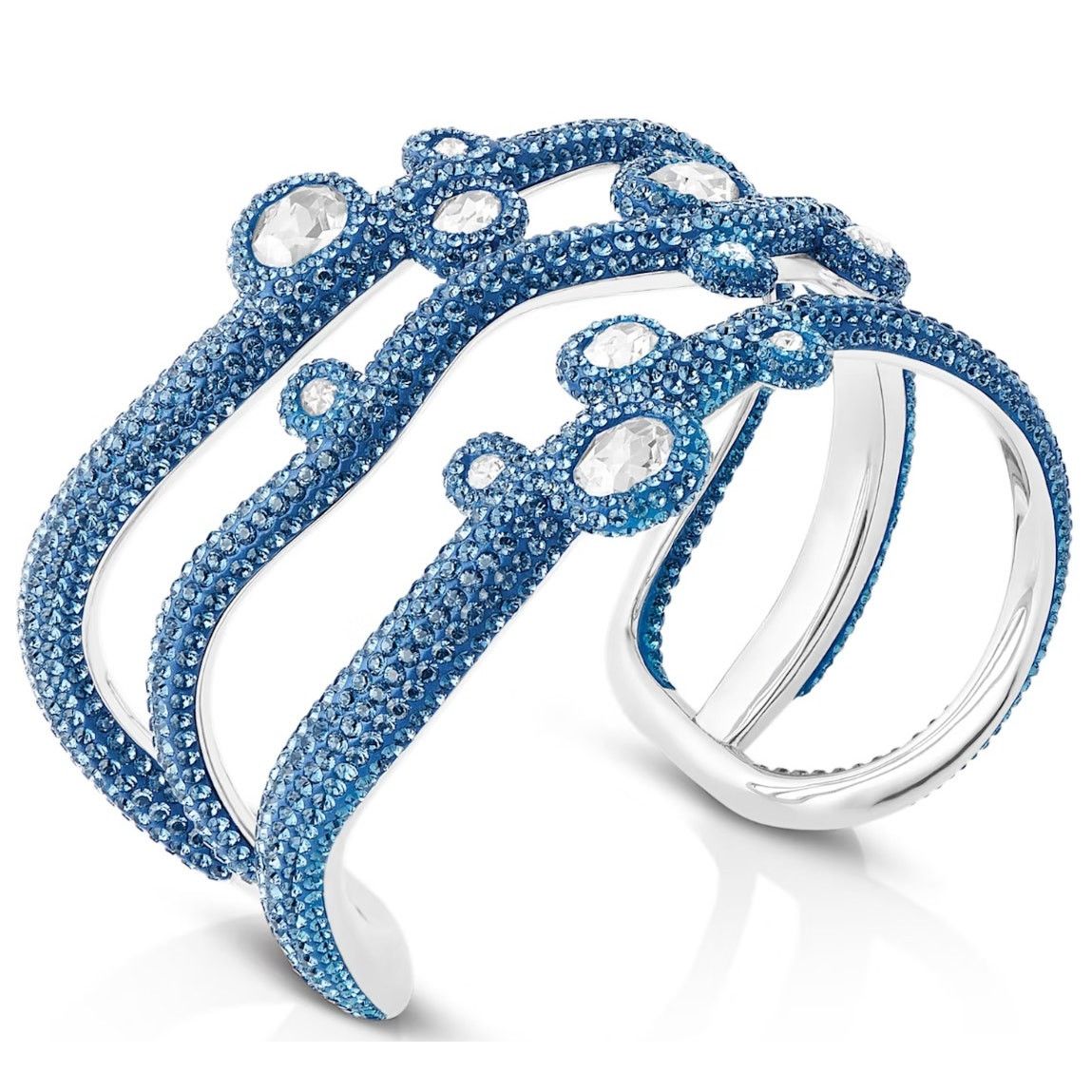 Swarovski Swarovski Tigris cuff Mixed cuts, Water droplets size M Blue Size ONE SIZE - 2 Thumbnail