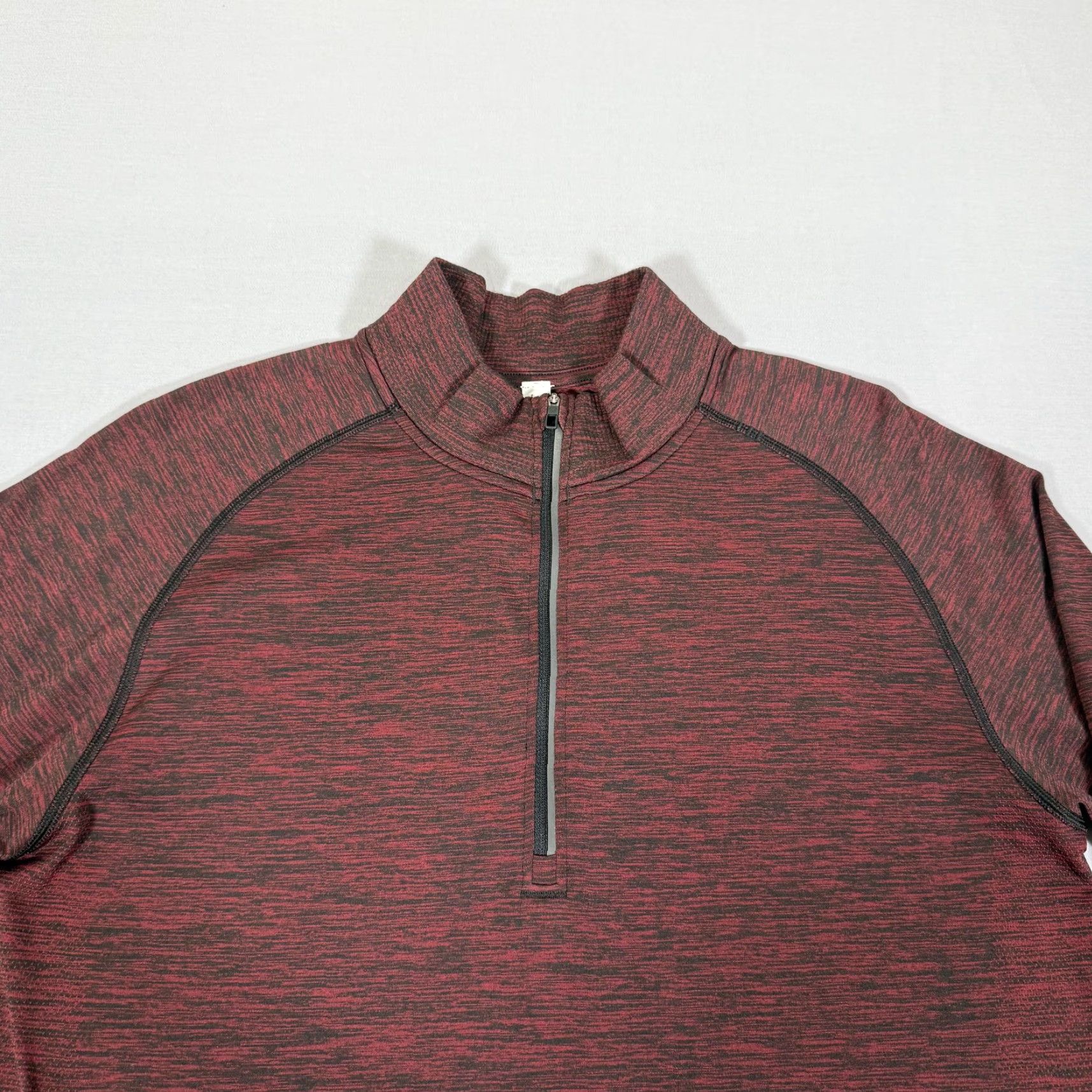 Lululemon Lululemon Mens Shirt Large Red Black Metal Vent Tech 1/4 Zip Long Sleeve Raglan Mock Neck Reflective Logo Size US L / EU 52-54 / 3 - 2 Thumbnail
