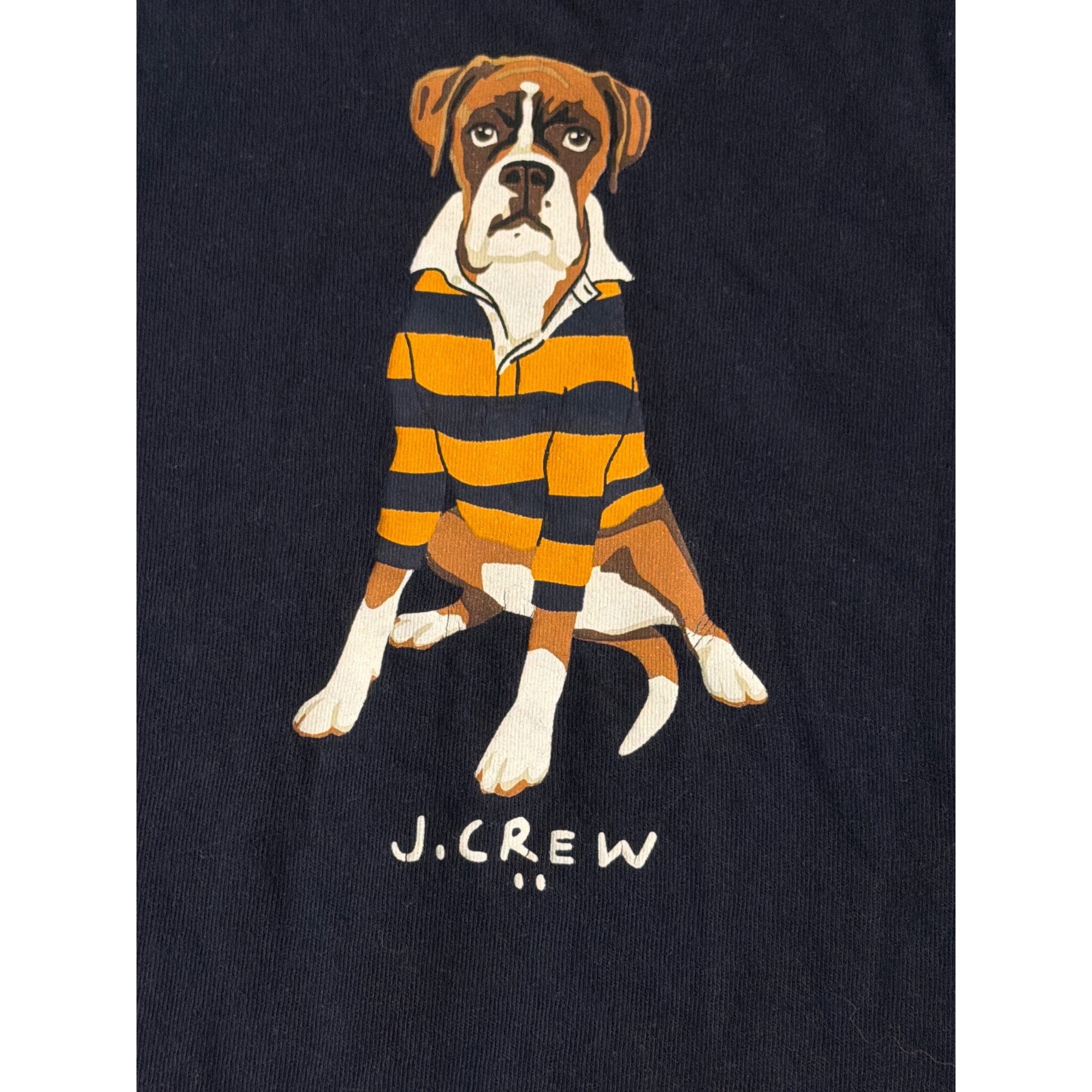 J.Crew J.Crew Navy Blue Graphic T Shirt Boxer Dog Rugby Puppy Cotto Size US S / EU 44-46 / 1 - 2 Thumbnail