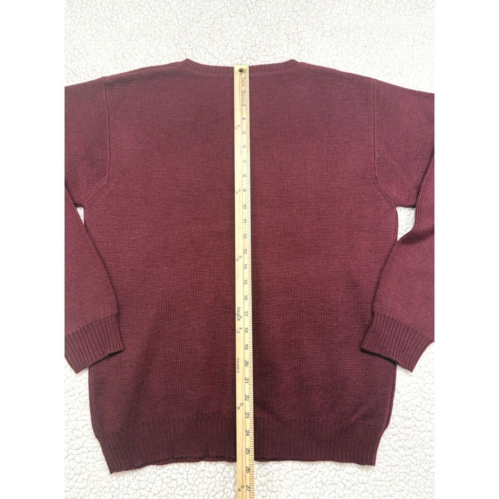 Sergio Tacchini VINTAGE Sergio Tacchini Men’s S Sweater V-neck Burgundy Merino Wool Blend Jumper Size US S / EU 44-46 / 1 - 6 Thumbnail