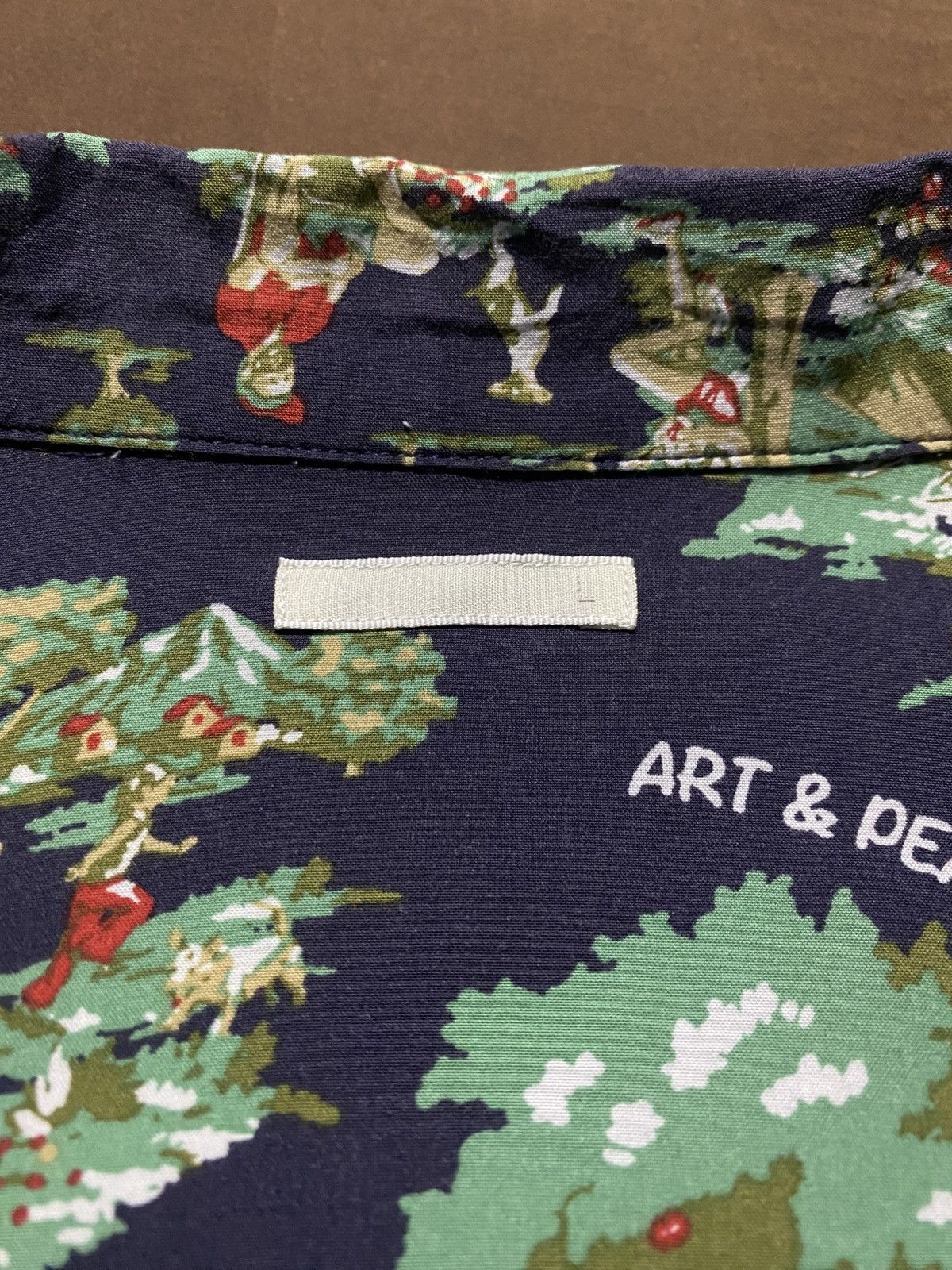 GU GU Art & Peace Open Collar Rayon Shirt Size US L / EU 52-54 / 3 - 5 Thumbnail