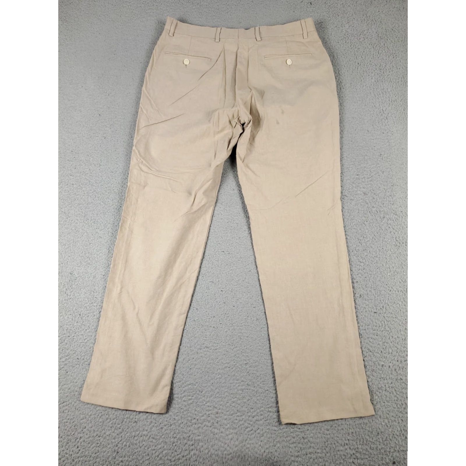 Tommy Hilfiger VINTAGE Tommy Hilfiger Pants Men 32x29 Beige Dress Flat Front Chino Regular Fit Size US 32 / EU 48 - 6 Thumbnail