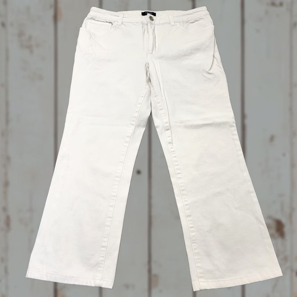 Chaps VINTAGE CHAPS Ralph Lauren White Denim Womens Size 12 Ankle Chino Pants 32x26 Size 34" / US 12 / IT 48 - 1 Thumbnail