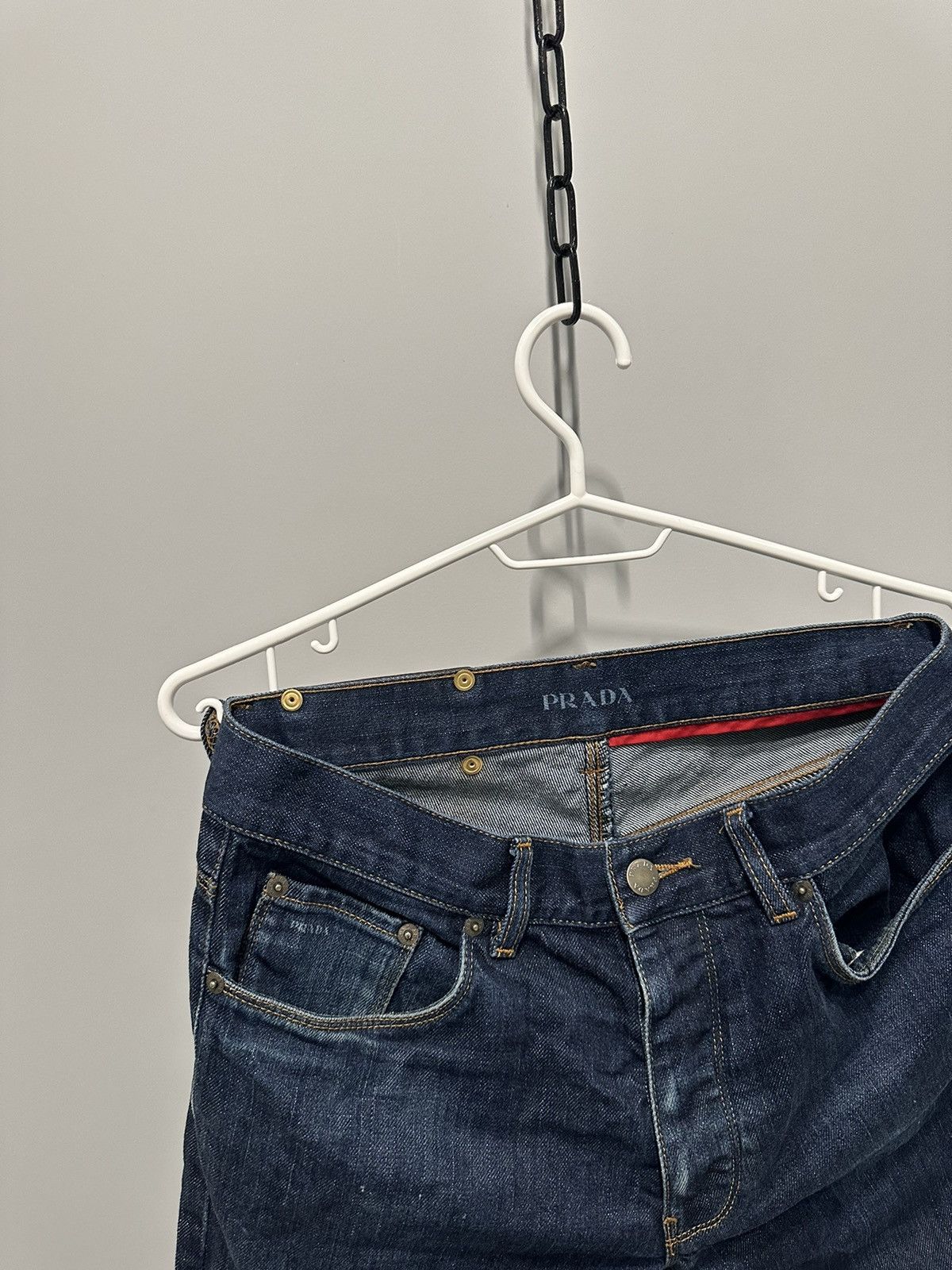 Prada Prada Vintage Denim Shorts Leather Logo Japan Style Size US 30 / EU 46 - 2 Thumbnail